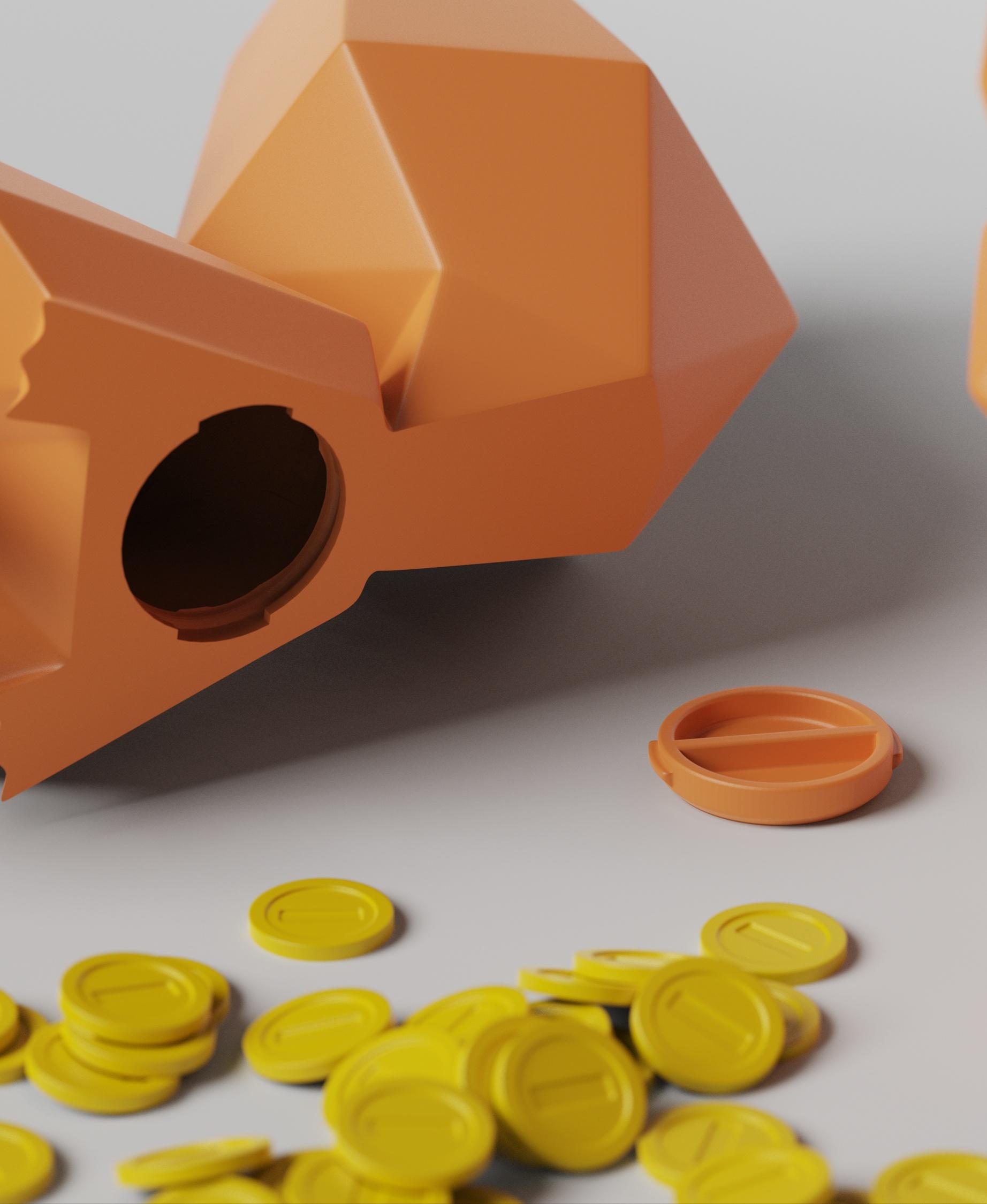 Low-poly Flareon - Piggy Bank 3d model