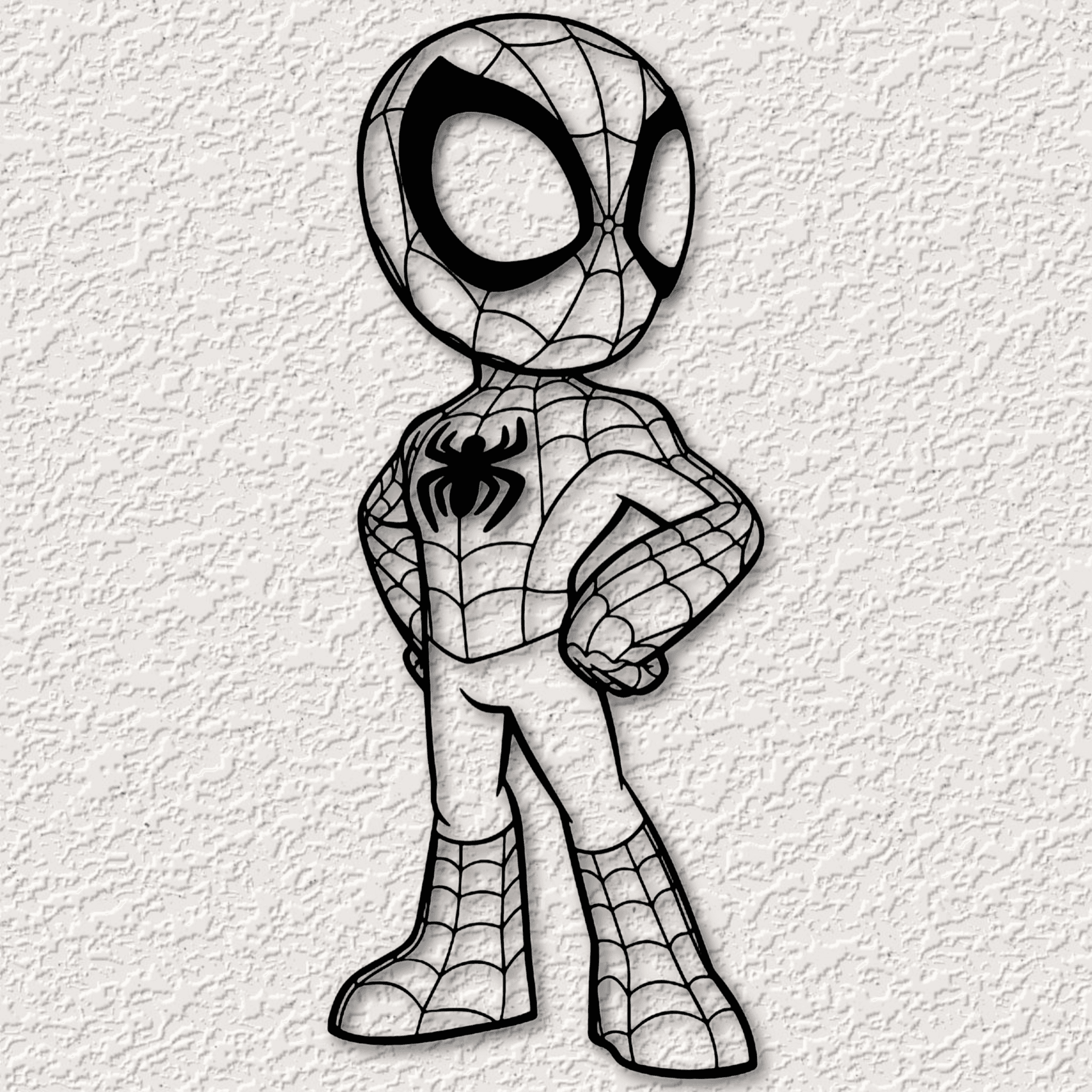 spider man chibi spiderman wall art spidey kid decoration fan art 3d model