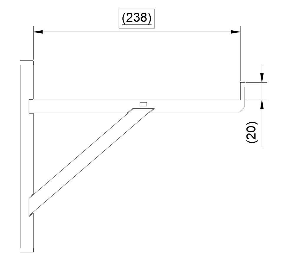 HEAVY DUTY SHELF - 235x20mm 3d model