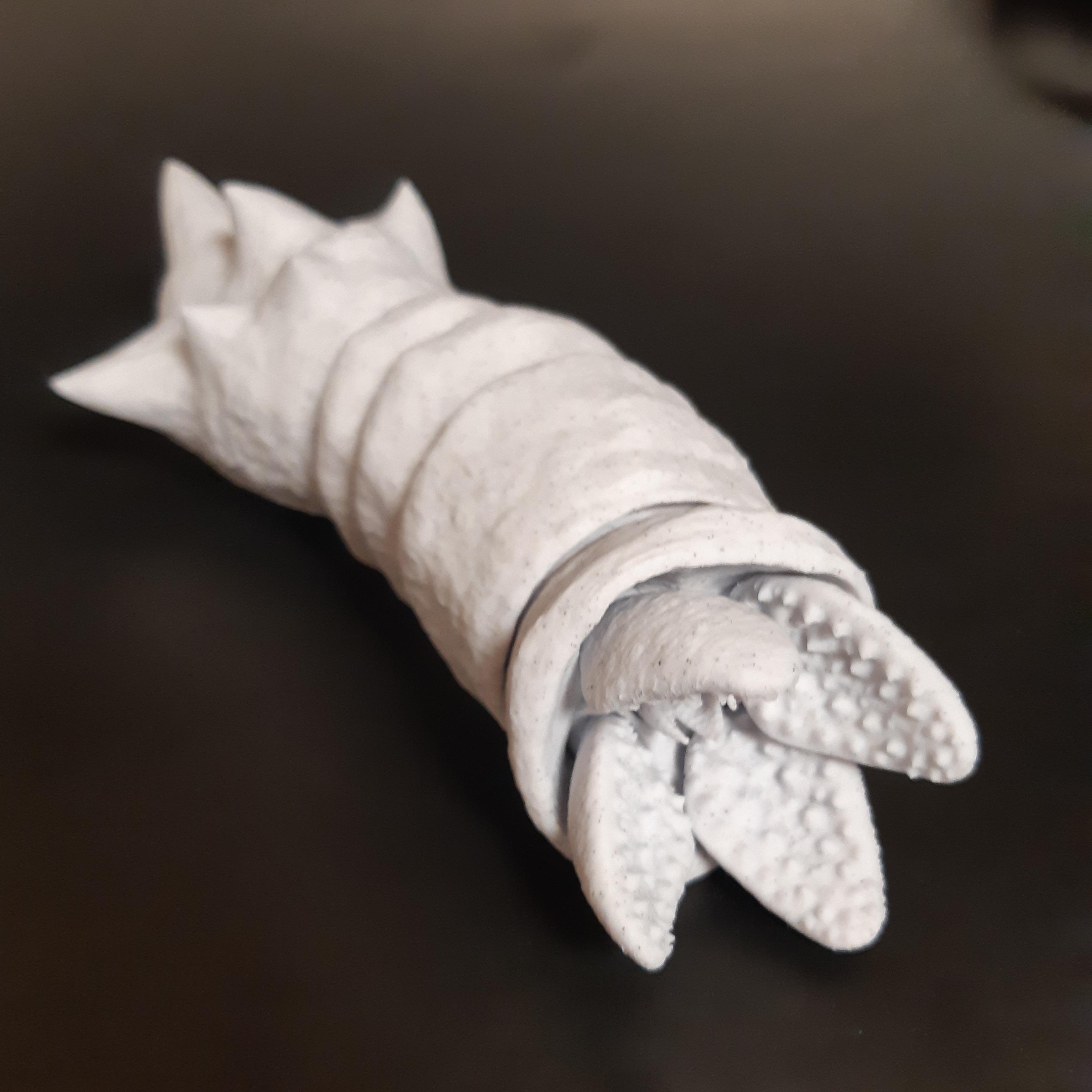 FLEXI SANDWORM - CUSTOM LENGTH - SUPPORT FREE - EASY PRINT - EASY ASSEMBLY 3d model