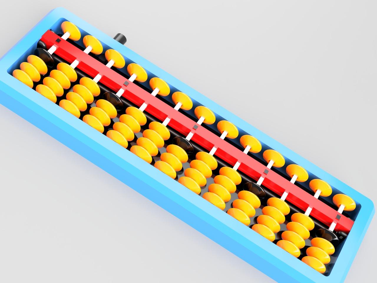 ABACUS 13 DIGITS WITH RESET BUTTON (1-4 JAPANESE VERSION) 3d model