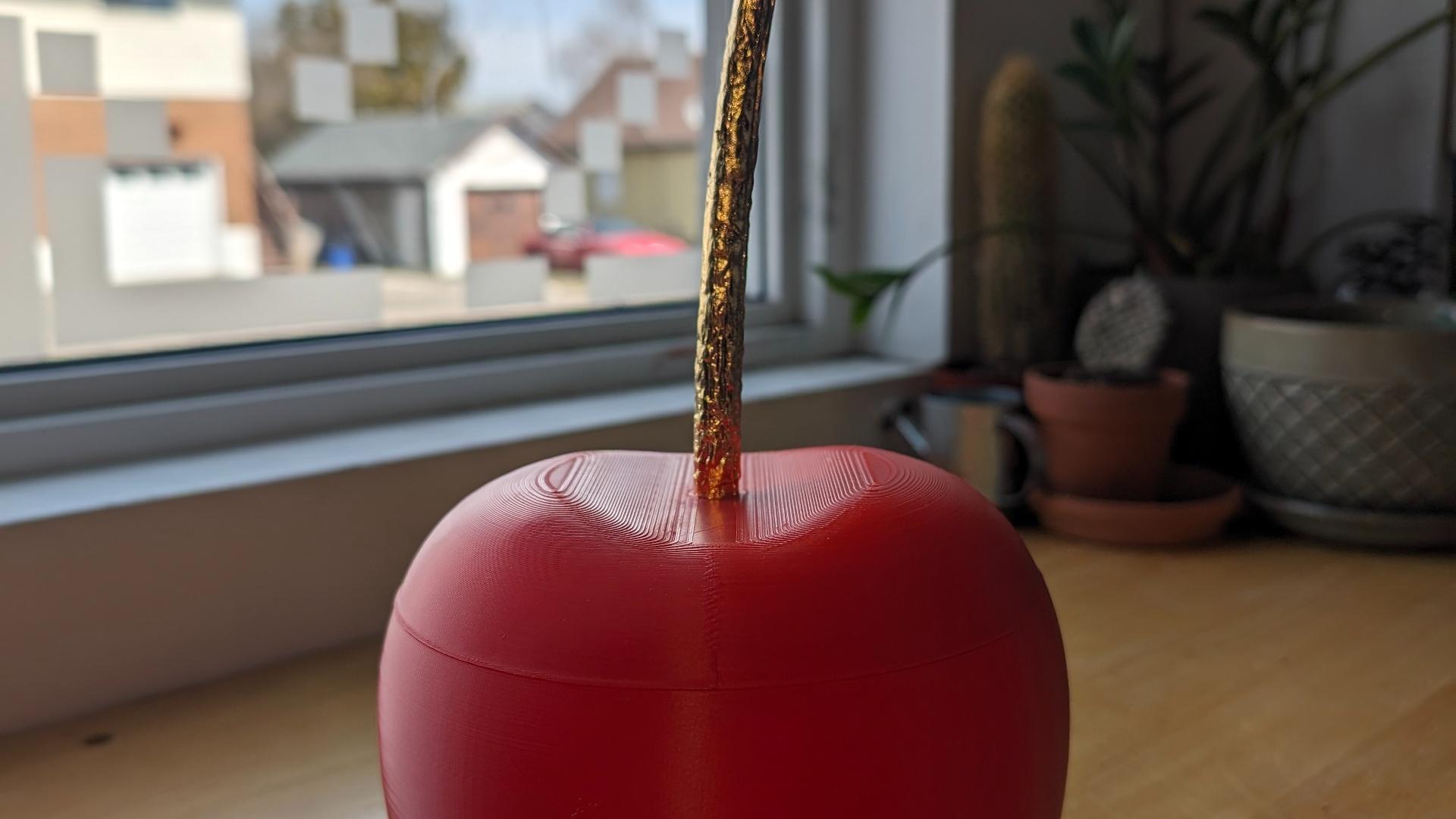 Cherry stash box  - Printed at 125% scale. Gilded the stem with gold leaf. The gf LOVES this!! - 3d model