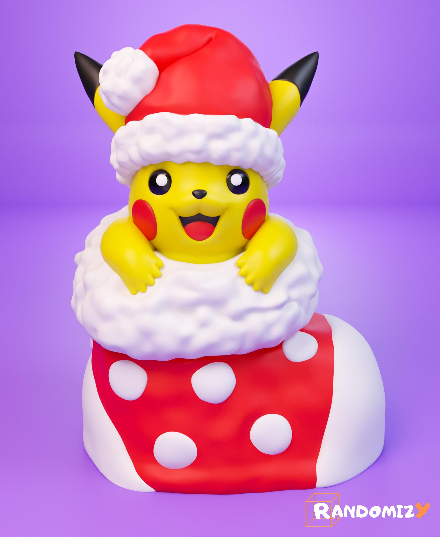 Pikachu in a Christmas Sock_Pose 2 (Decorated Sock)(Fanart) 3d model