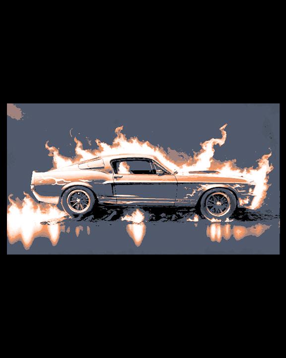 Artful Creation - Classic Ford Mustang on Fire! - Car Collection Model 3d model