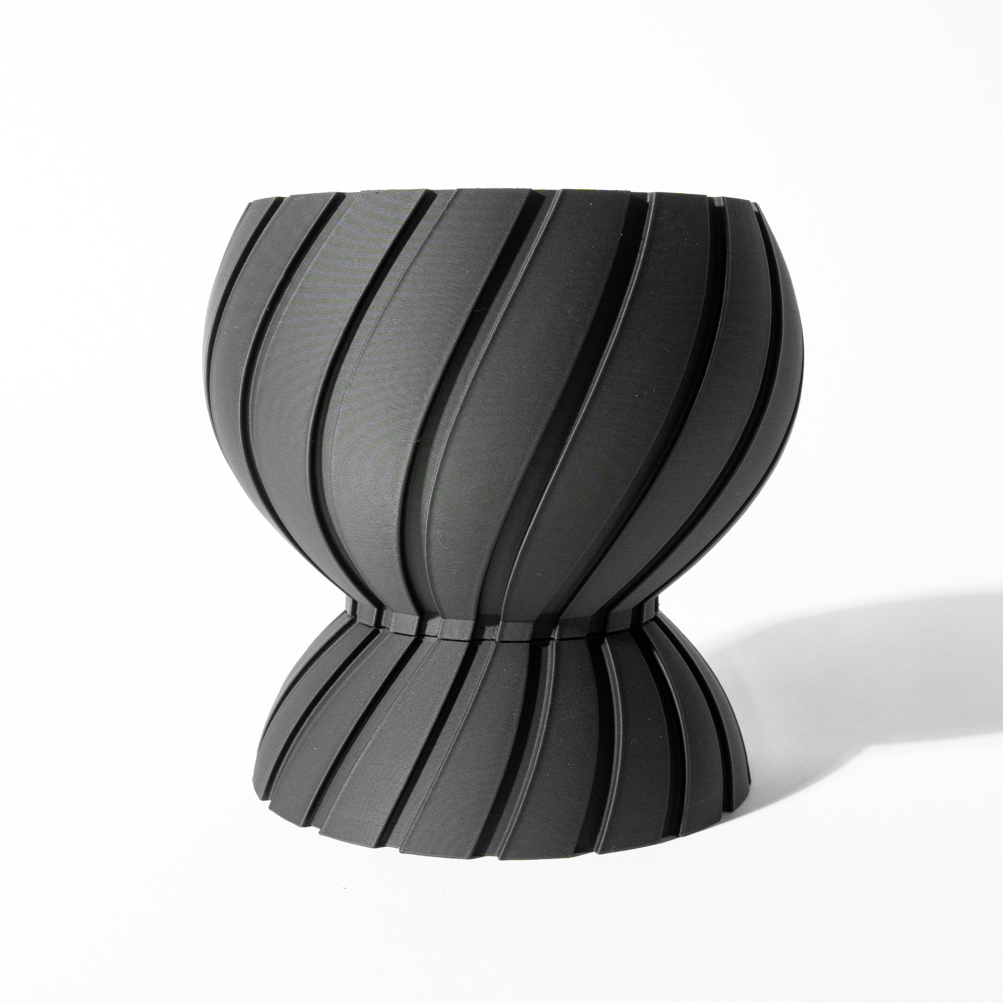 The Maki Planter Pot with Drainage Tray & Stand: Modern and Unique Home Decor for Plants 3d model