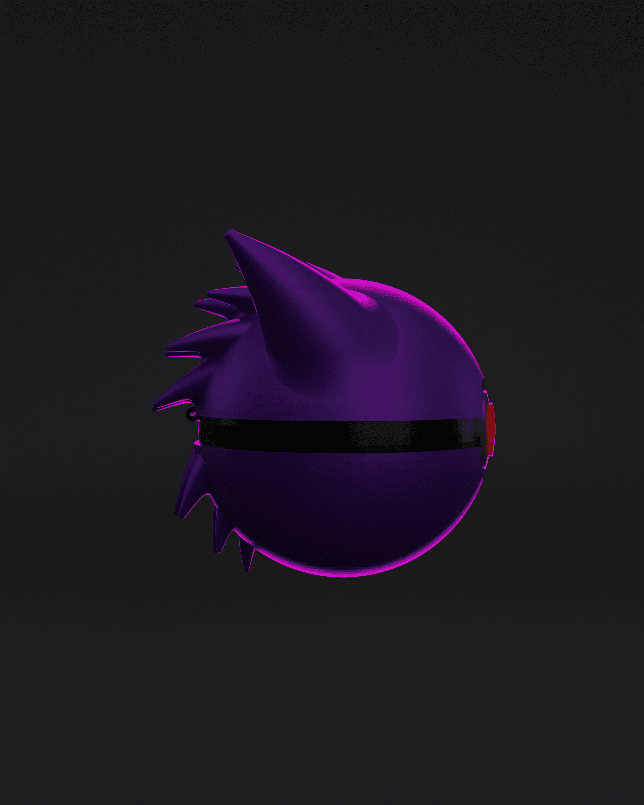 GengaBall Gengar Themed Opening Pokeball - Fan Art 3d model