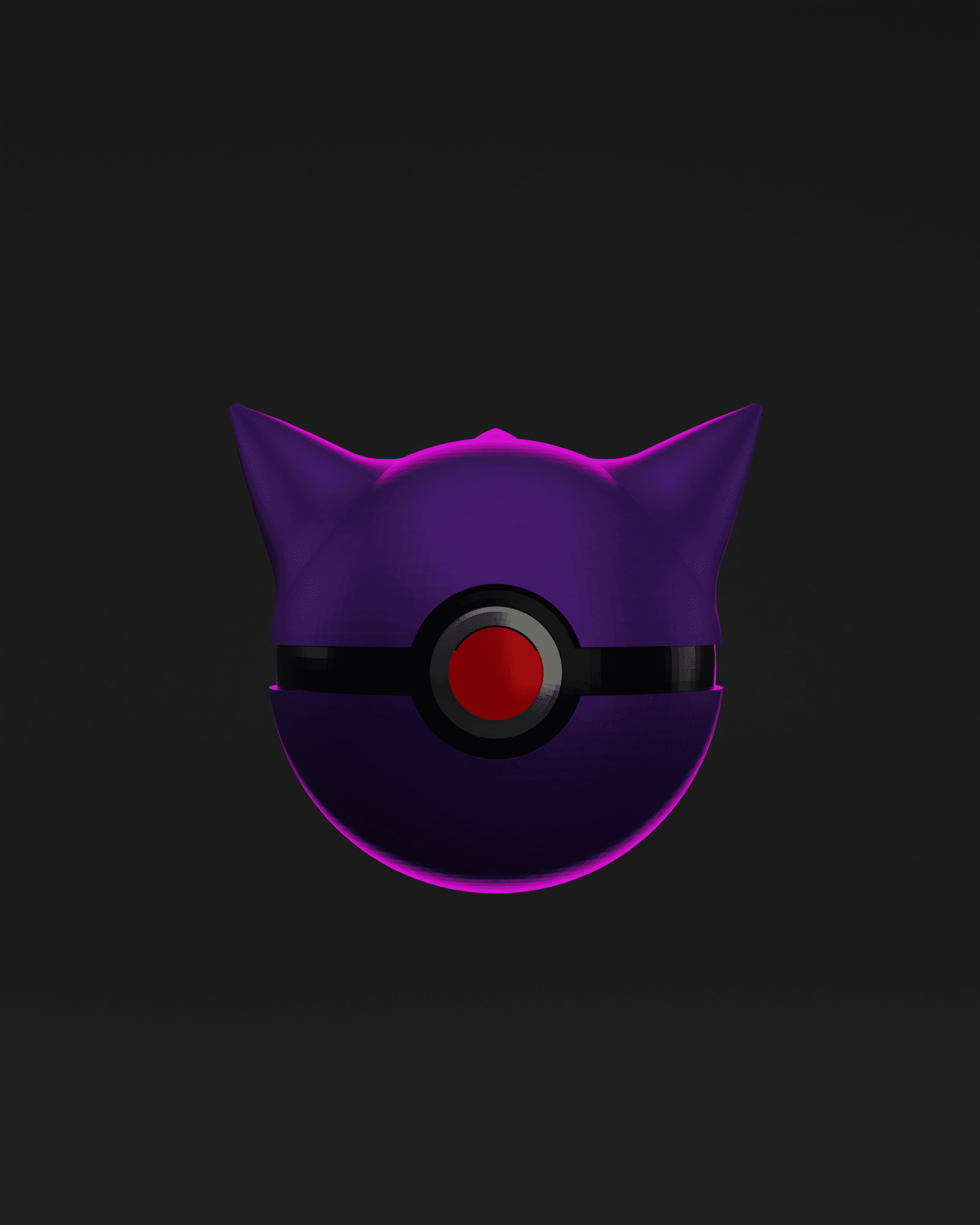 GengaBall Gengar Themed Opening Pokeball - Fan Art 3d model