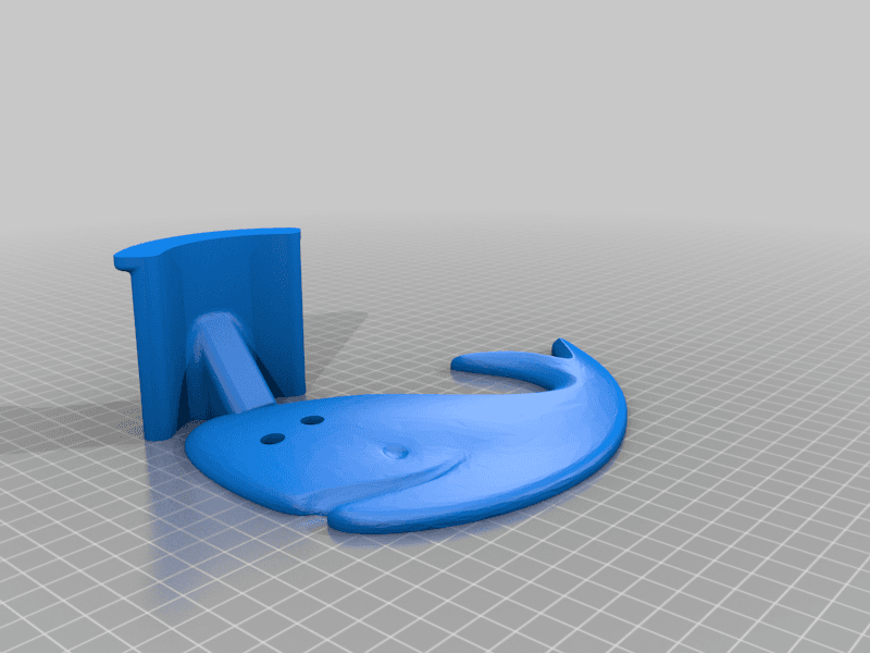 Whale Headphone Holders - wall Mounted 3d model