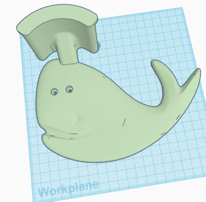 Whale Headphone Holders - wall Mounted 3d model