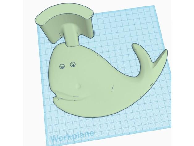 Whale Headphone Holders - wall Mounted 3d model