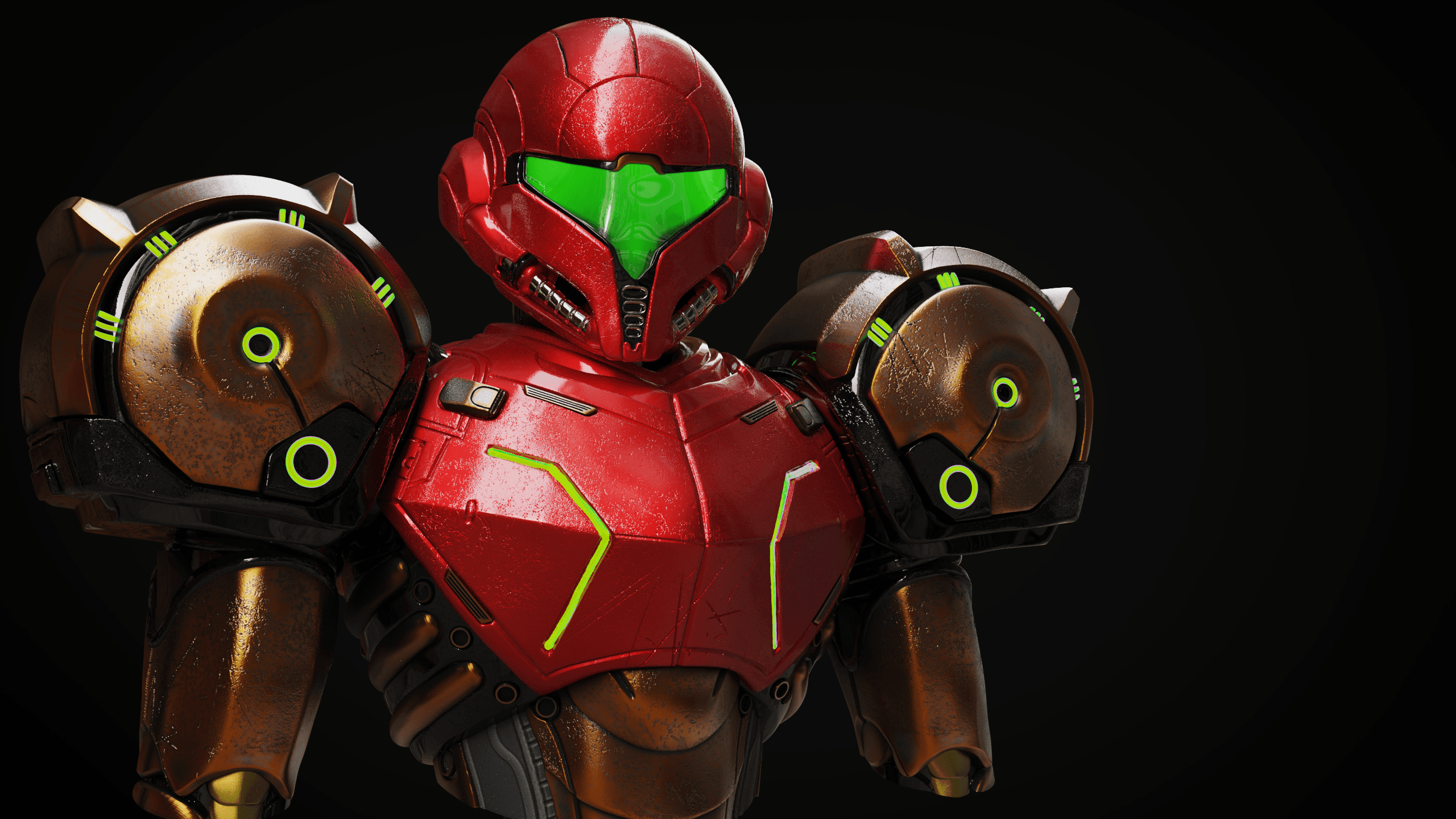 Samus Aran bust - (Pre-Supported) 3d model