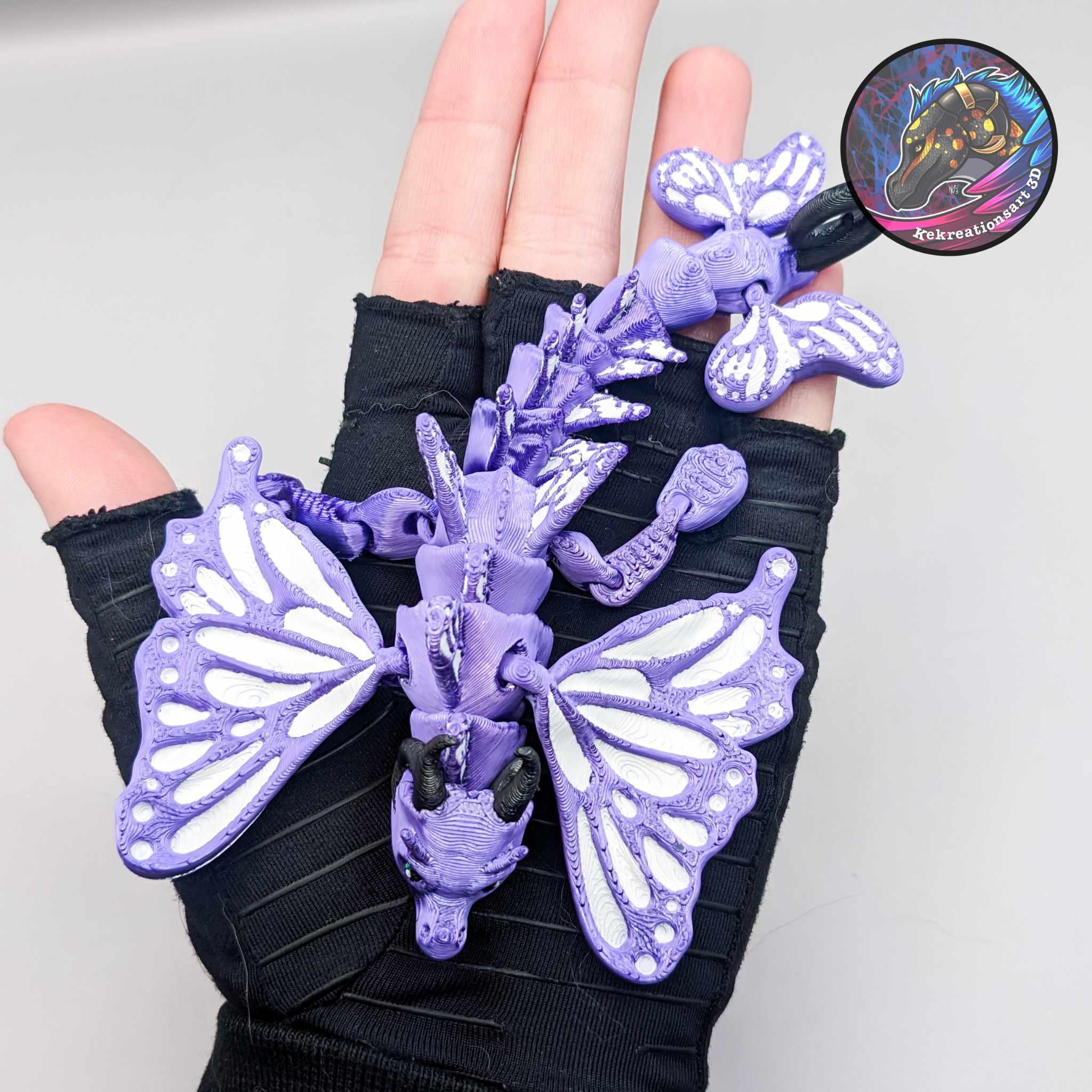 Baby Flexi Butterfly Dragon Keychain 3d model