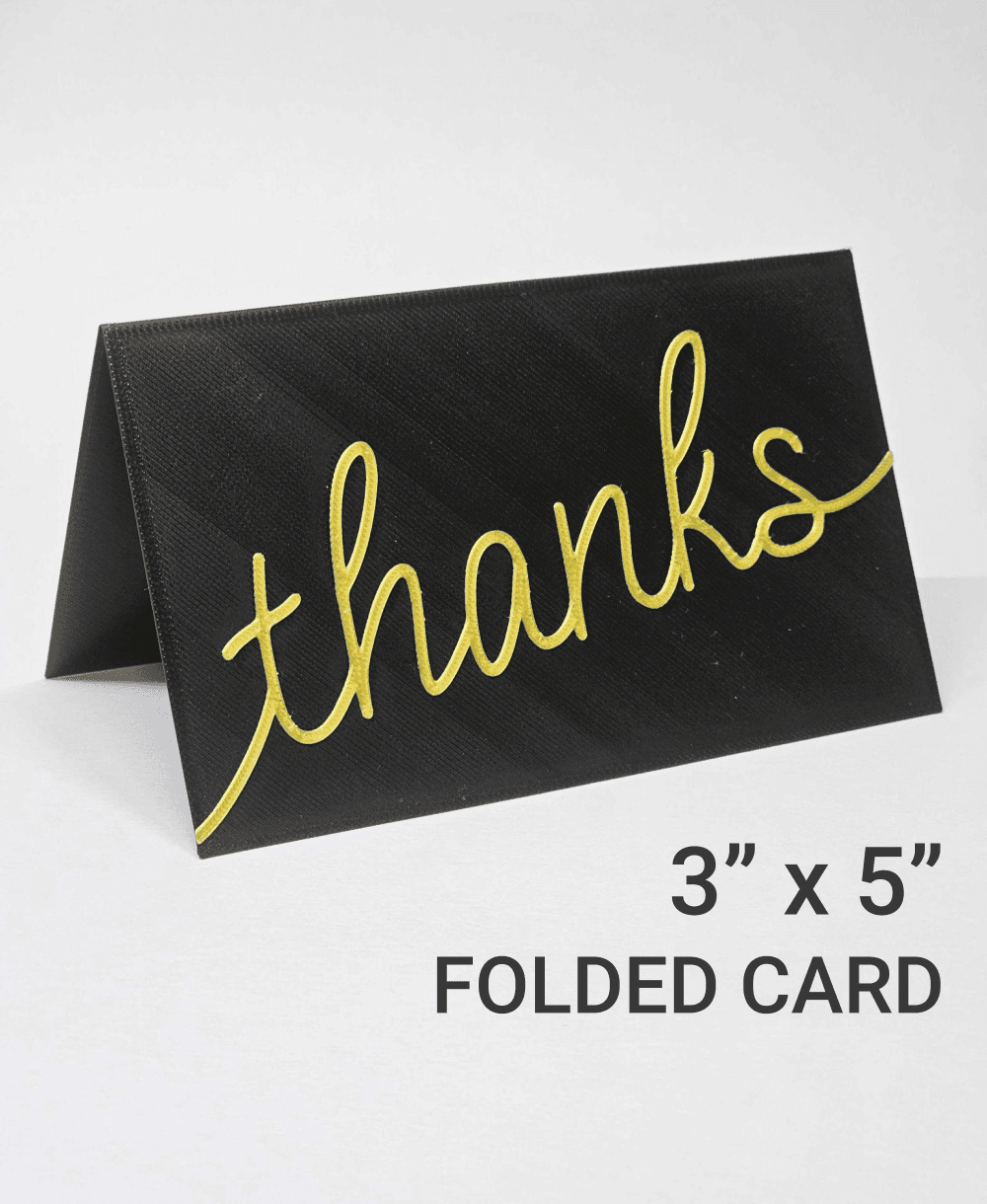 "thanks" Folded Card 3"x5" | Thank You Card | Greeting Card | Tent Sign / Decor 3d model