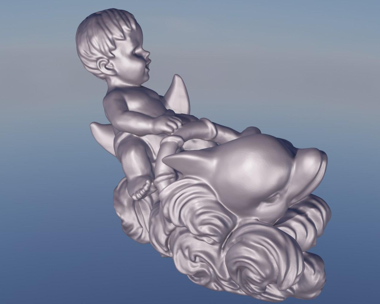 Dolphin and child 3d model