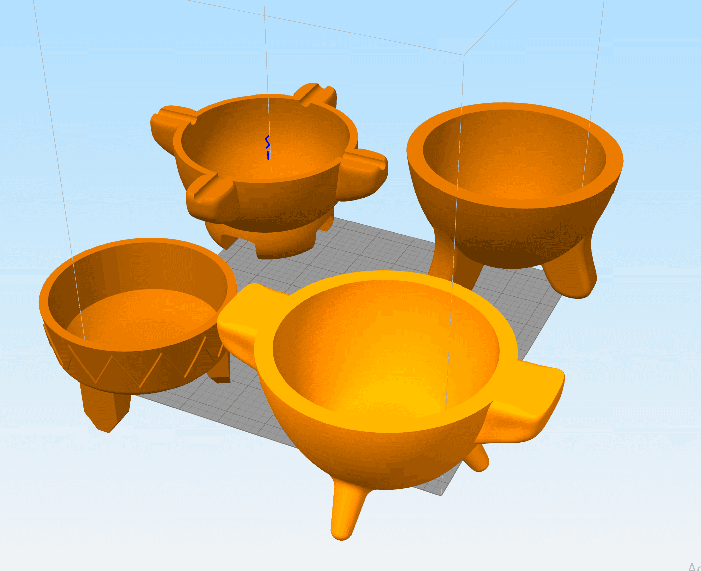 Molcajete Planter Set of 4 3d model