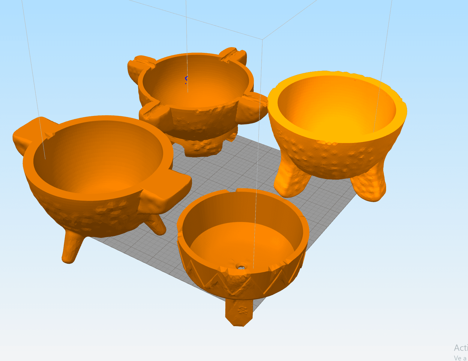 Molcajete Planter Set of 4 3d model