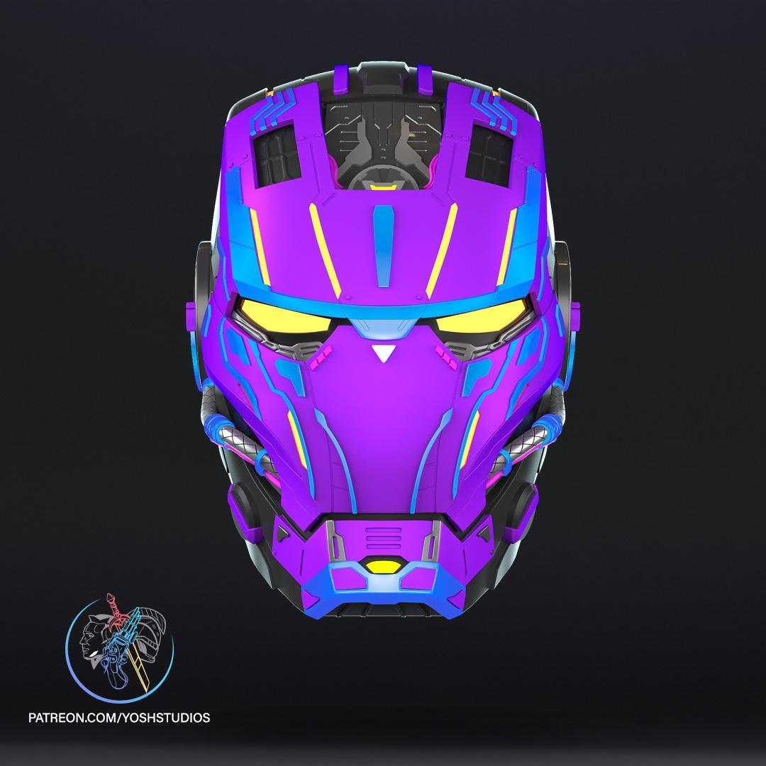 CyberPunk Iron Man Helmet 3d Print File STL 3d model