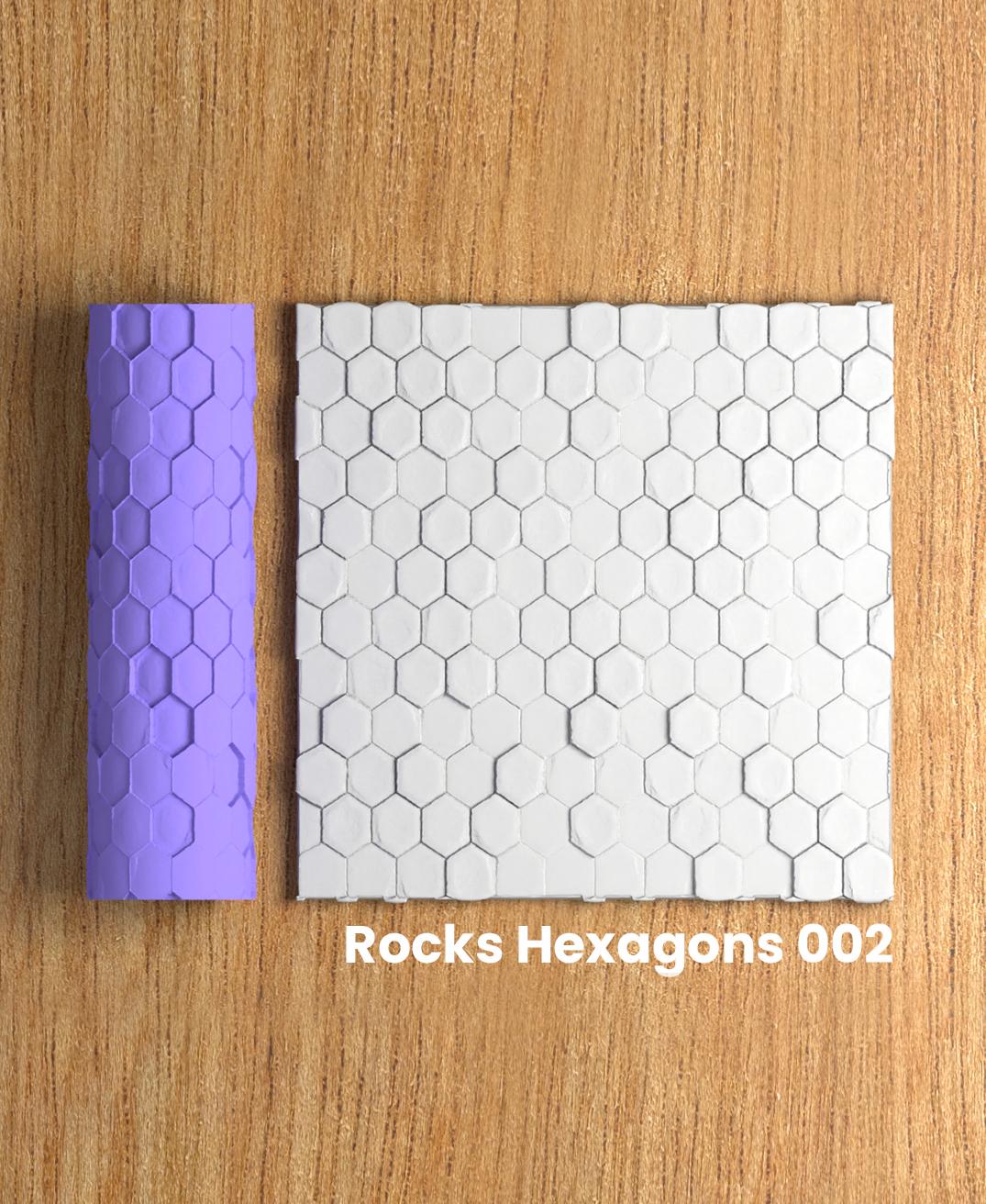 Collection Green | Rocks Hexagons 002 | Polymer Clay Seamless Texture Roller 3d model