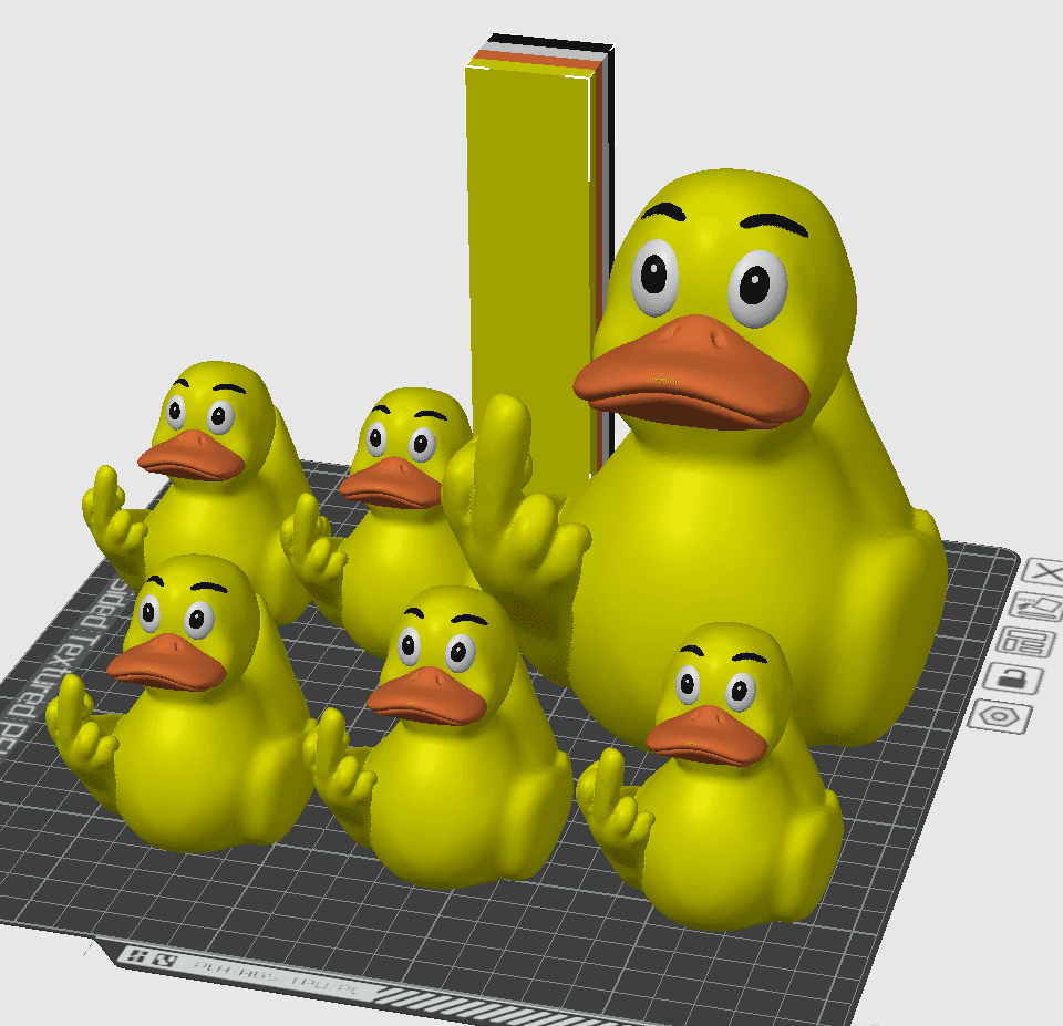 Duck You! Rubber Duck Middle Finger / No Supports / 3MF Included 3d model