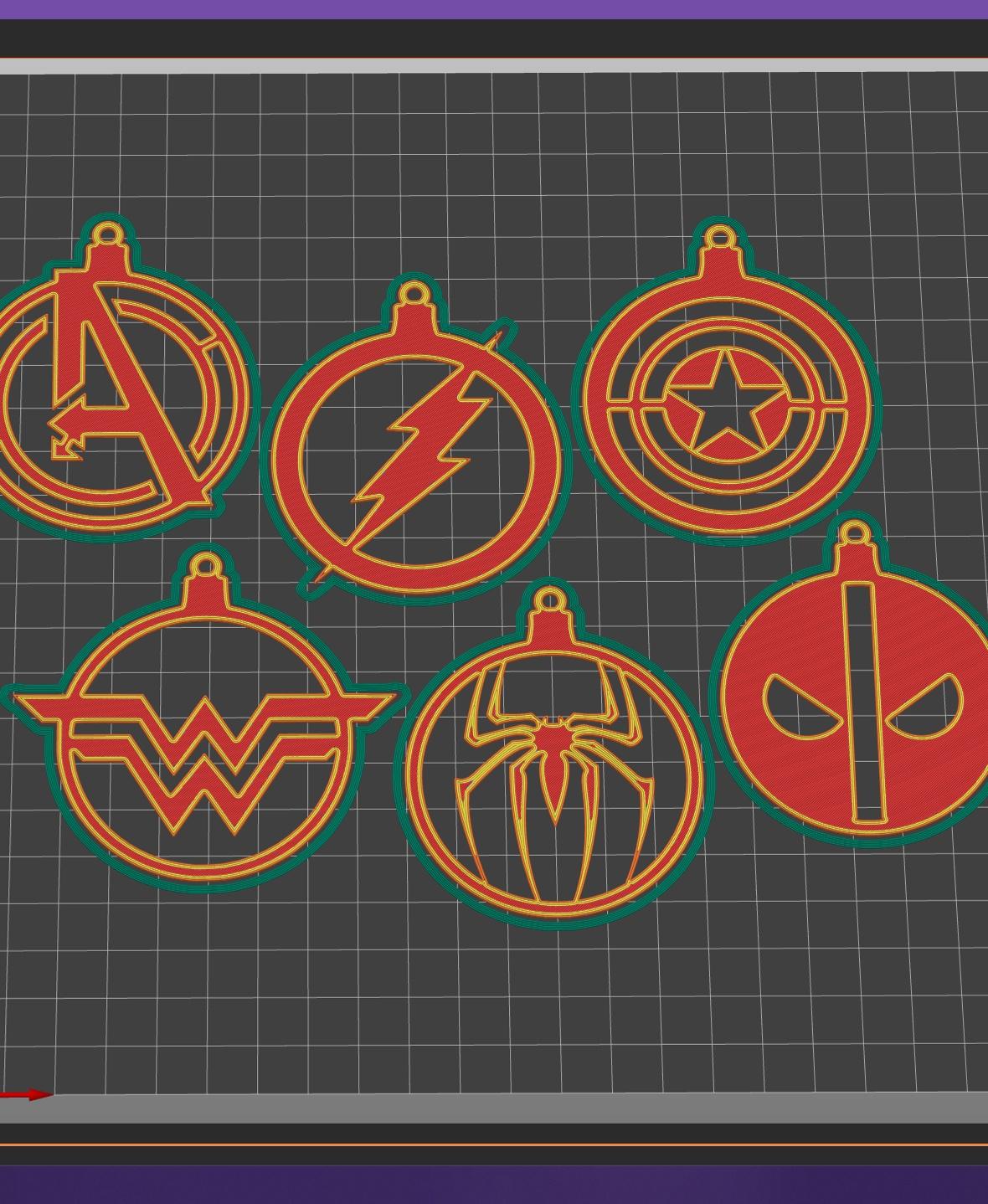 Avengers Christmas Ornaments 3d model