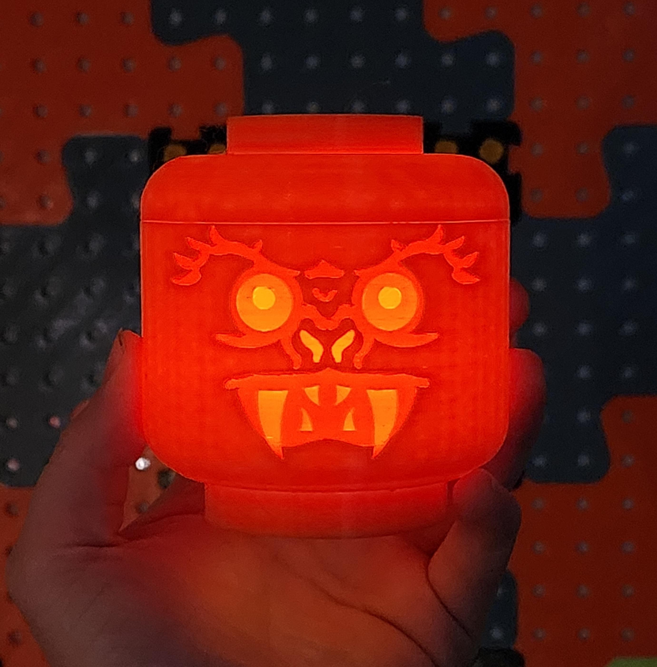 Lego Head Tea Lamp Jack-O-Lanterns 3d model