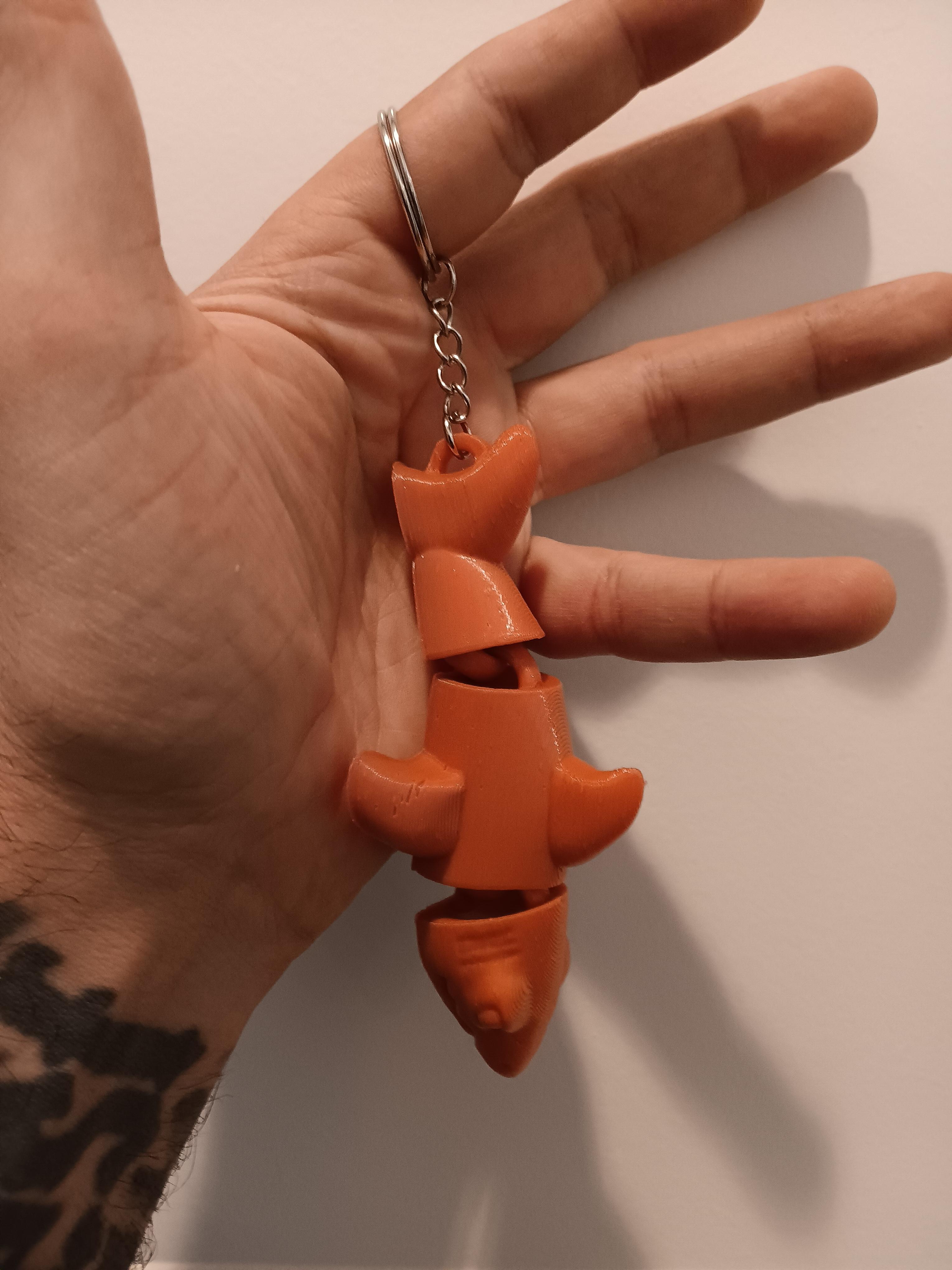 Flexi Shark key chain - articulated - print in place  3d model