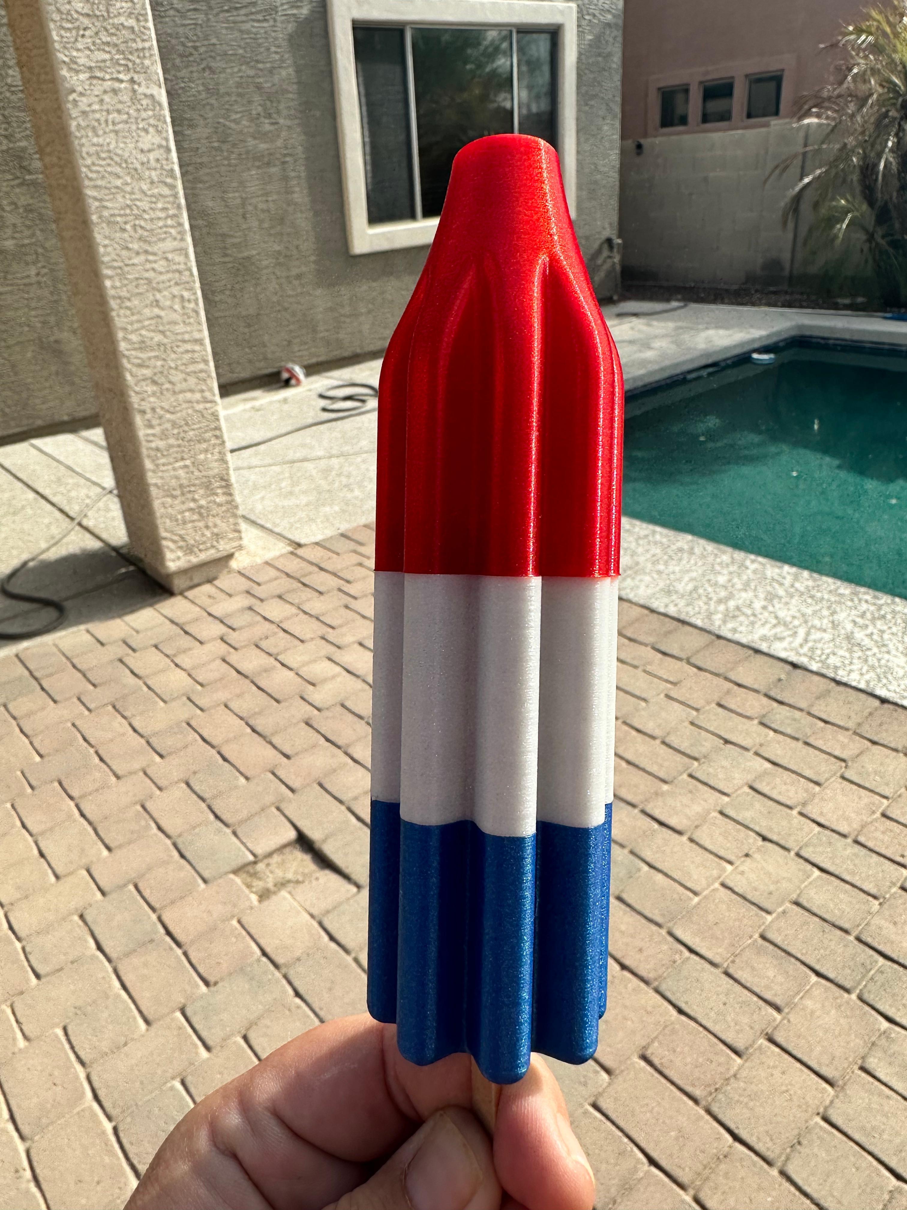 Bomb Popsicle or Rocket Popsicle Stash Container - With Melty Condition 3d model