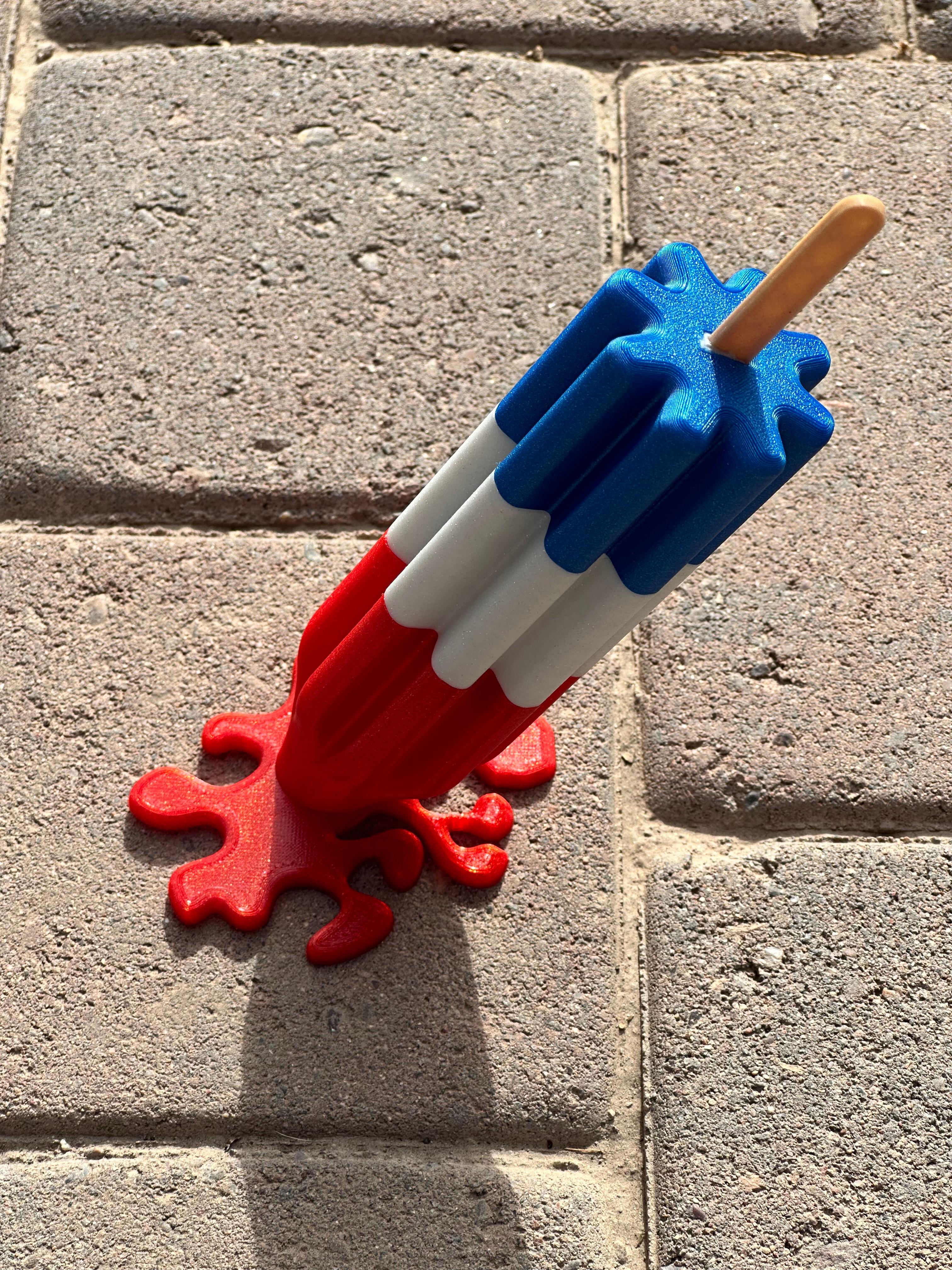 Bomb Popsicle or Rocket Popsicle Stash Container - With Melty Condition 3d model