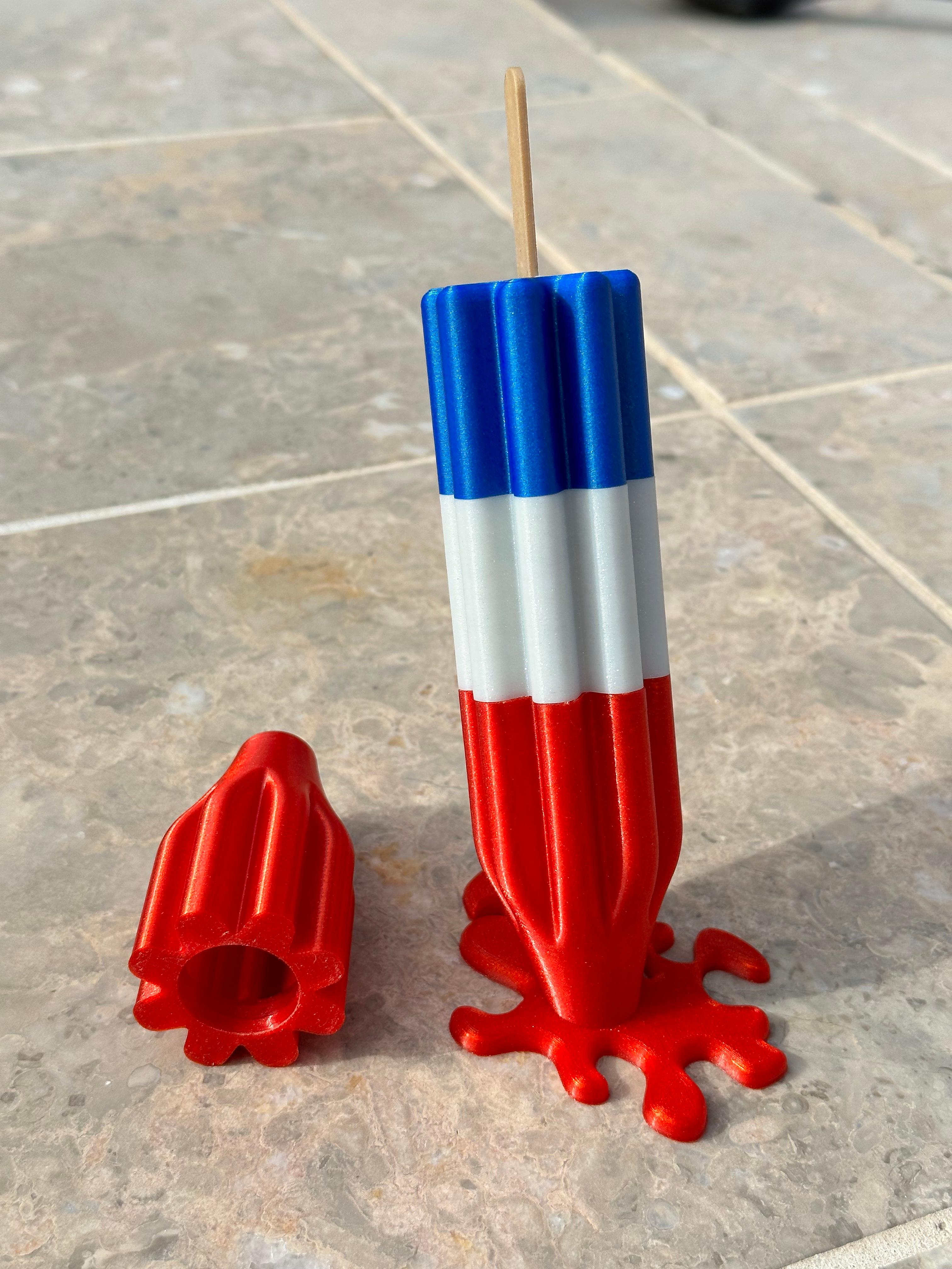 Bomb Popsicle or Rocket Popsicle Stash Container - With Melty Condition 3d model