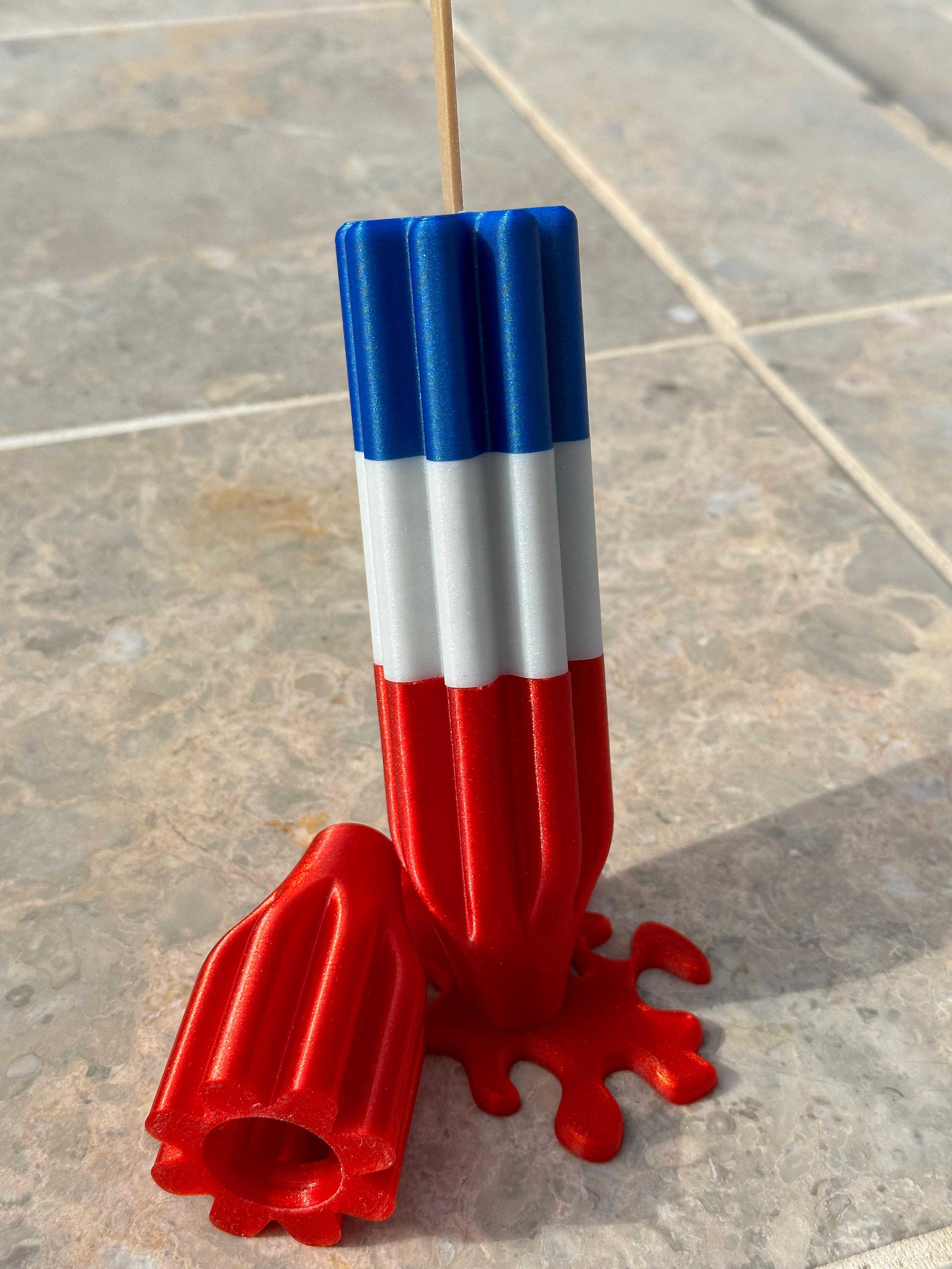 Bomb Popsicle or Rocket Popsicle Stash Container - With Melty Condition 3d model