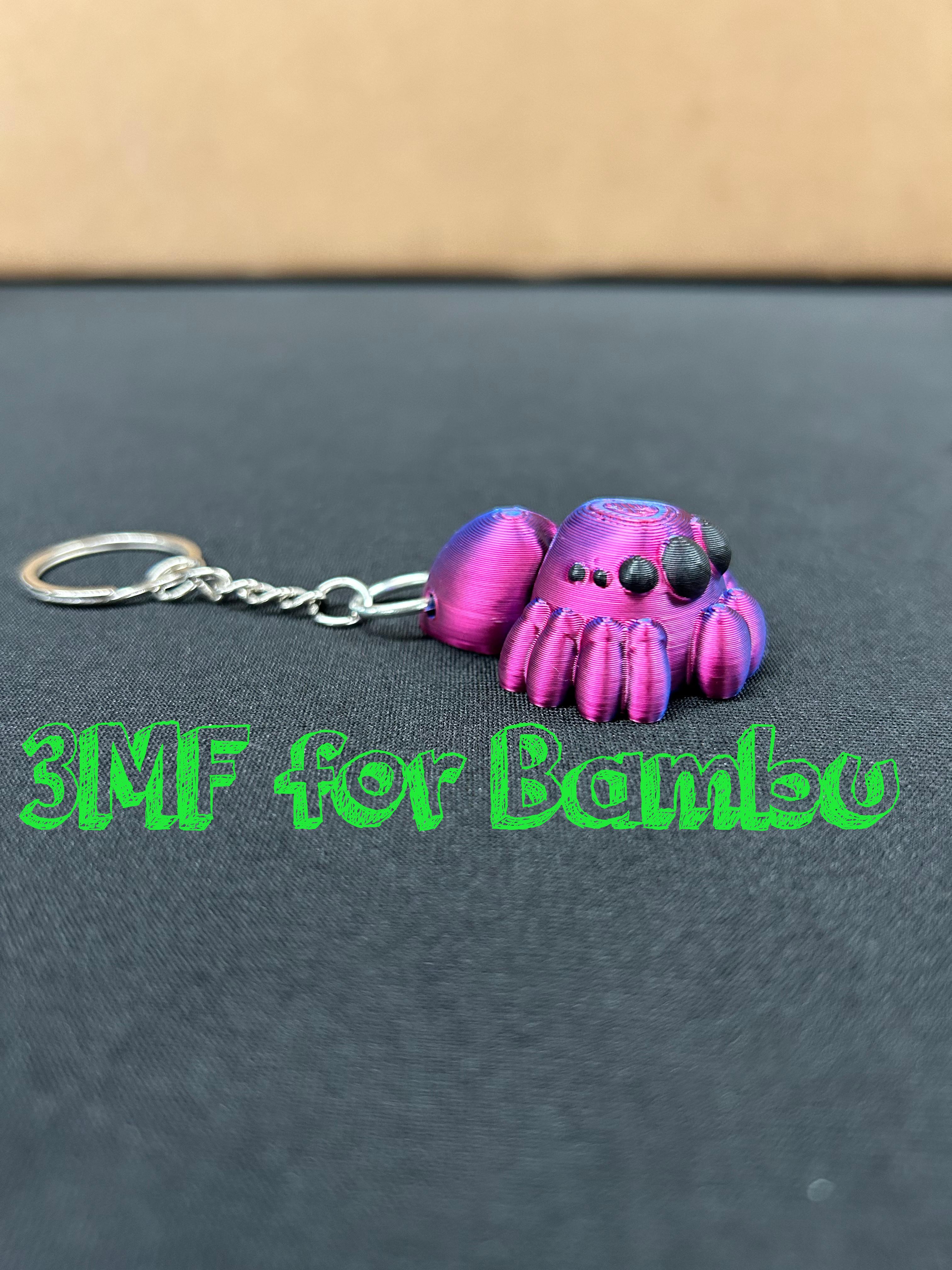 Spider Keychain back painted for bambu 3d model