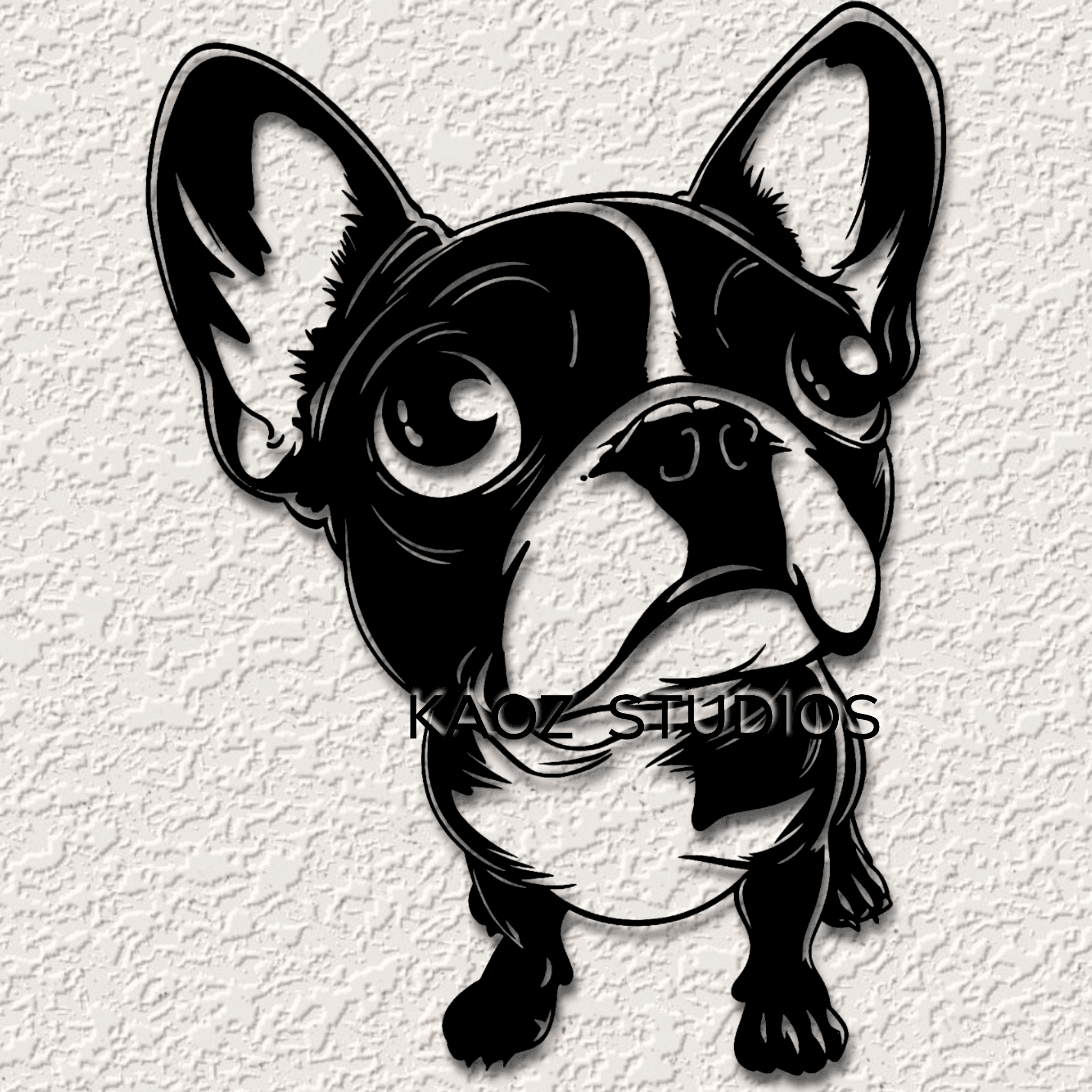 frenchie wall art french bulldog wall decor chibi decoration 3d model