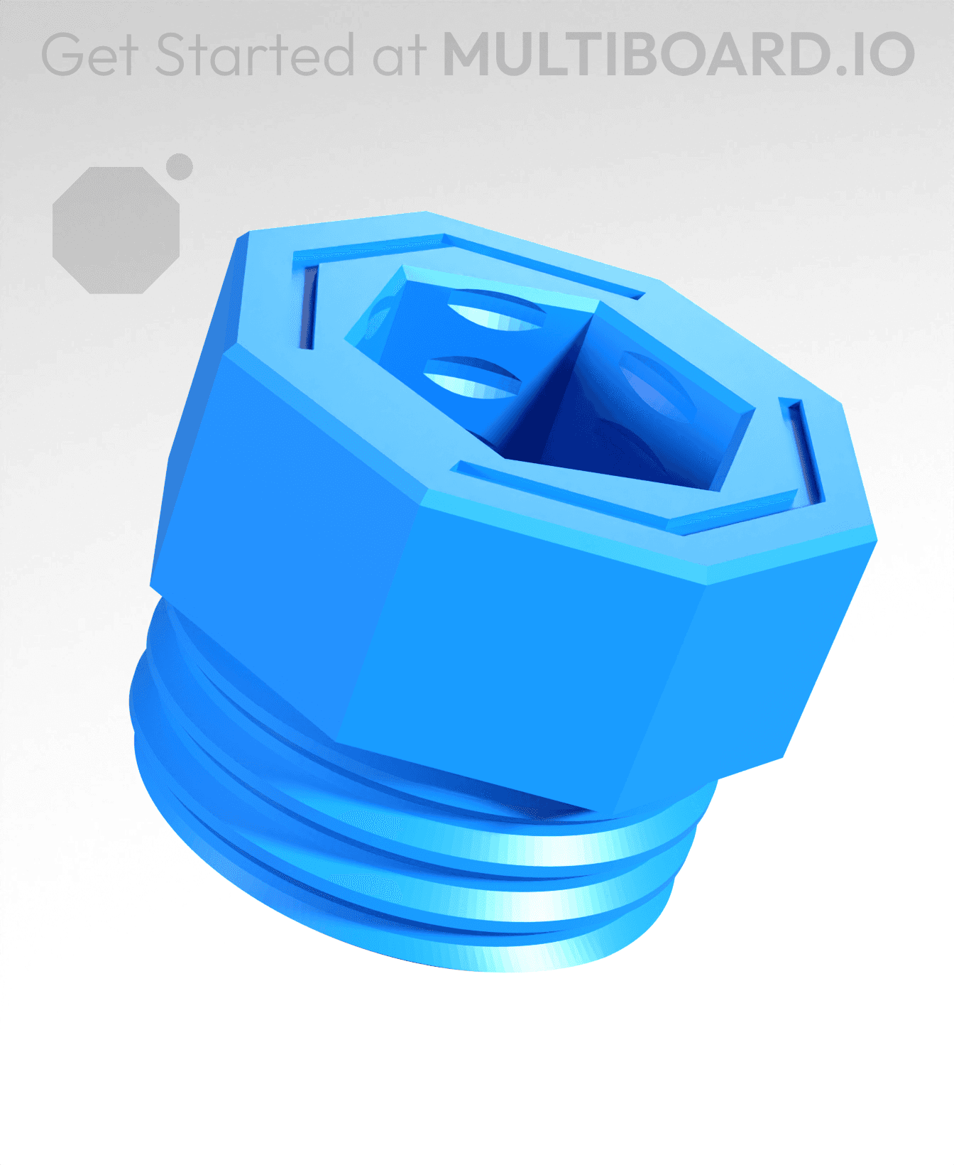 9 mm Big Thread, Honeycomb Hole, Bolt 3d model