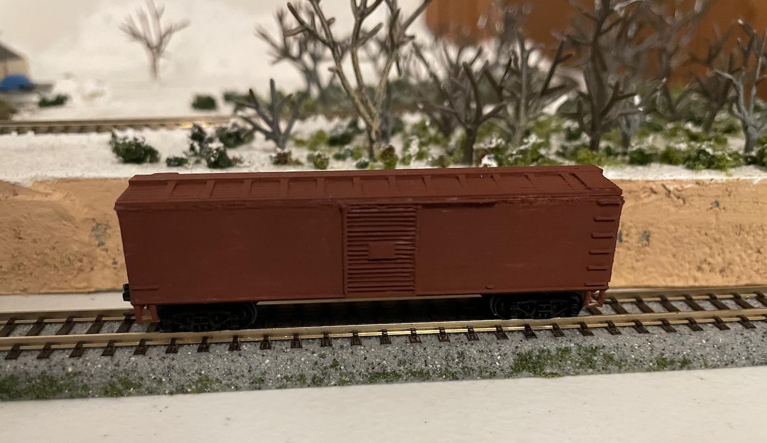 N scale 40' steel rebuilt boxcar 3d model