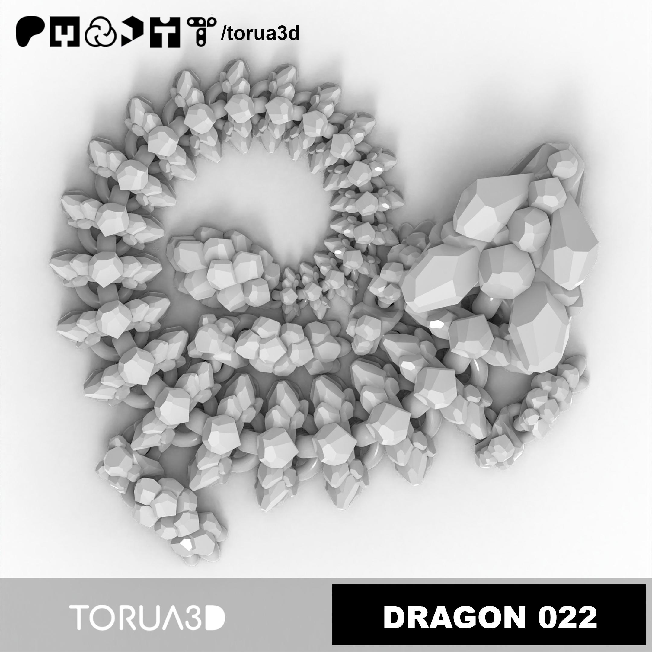Articulated Dragon 022 - Print in place - No supports - STL  3d model