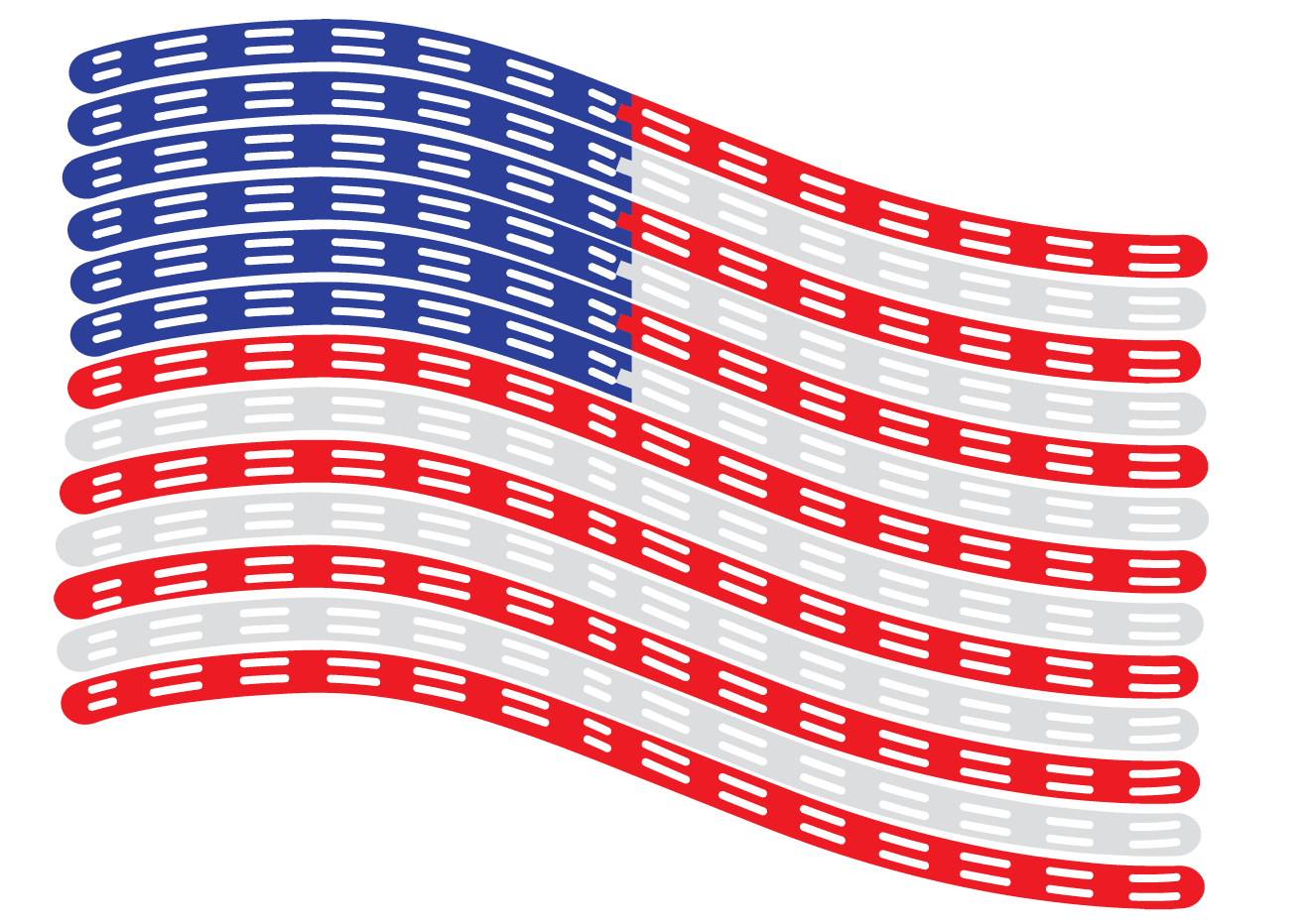 AMERICAN FLAG 196 SEED PIXEL LED CHANNEL 3d model