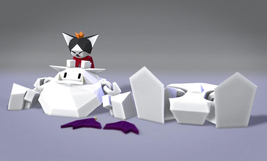 Low Poly Flexi Cait Sith 3d model