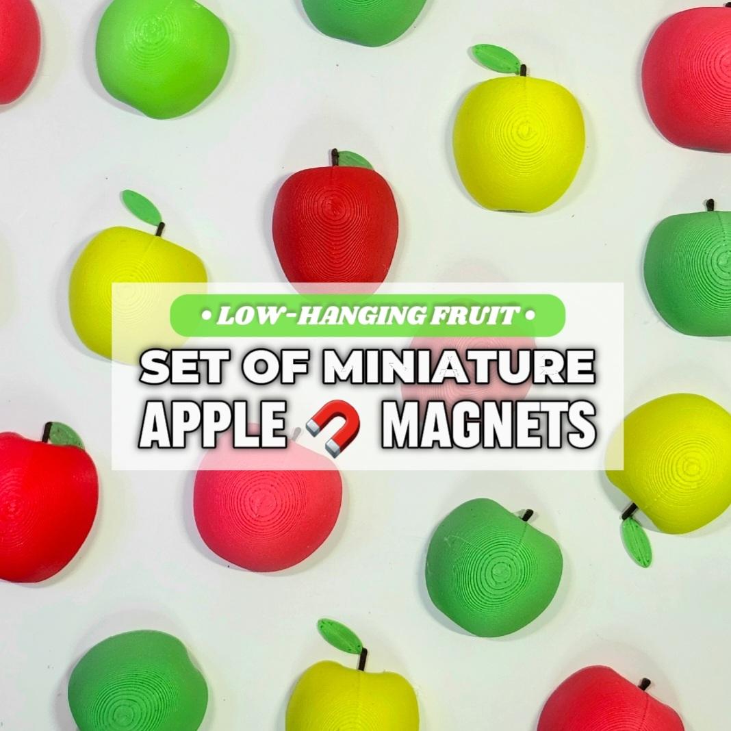 Miniature Apple-Themed Decorative Magnet Set [The 'Low-Hanging Fruit' Collection] 3d model