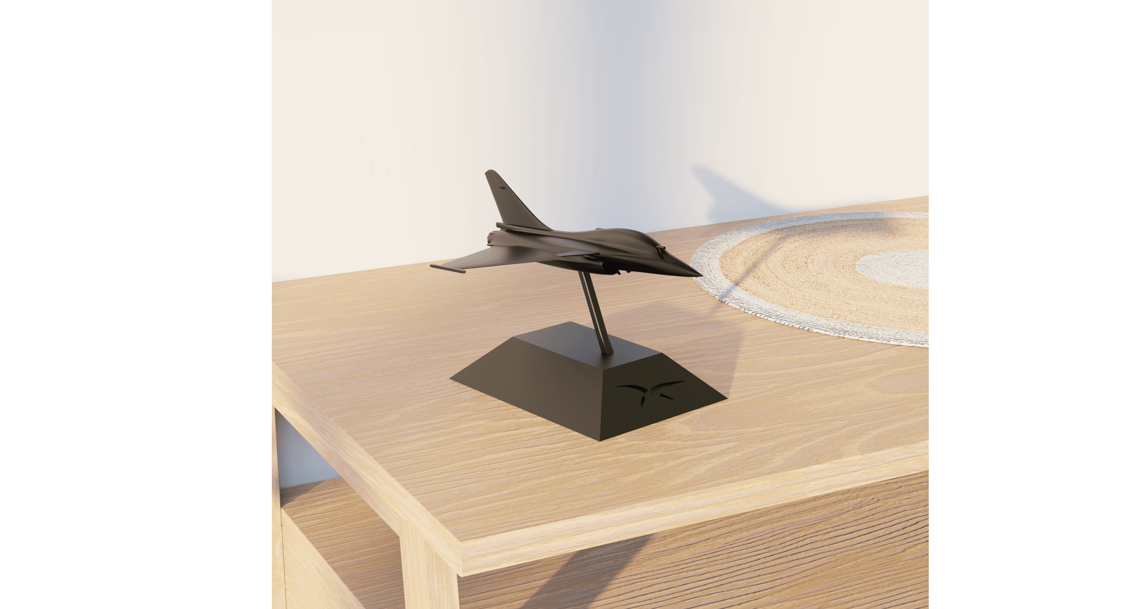 Rafale aircraft model with support 3d model