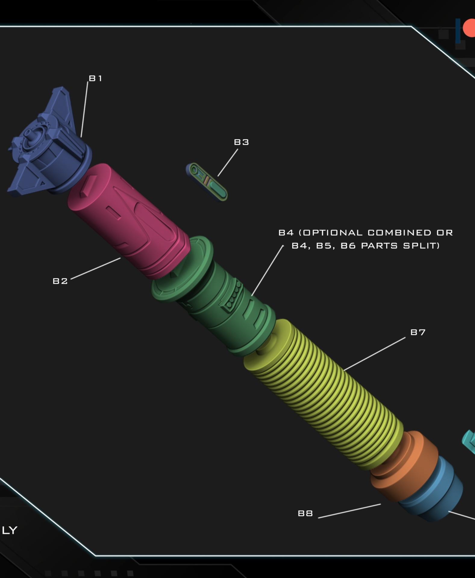 Baylan Skoll funtional lightsaber 3d model