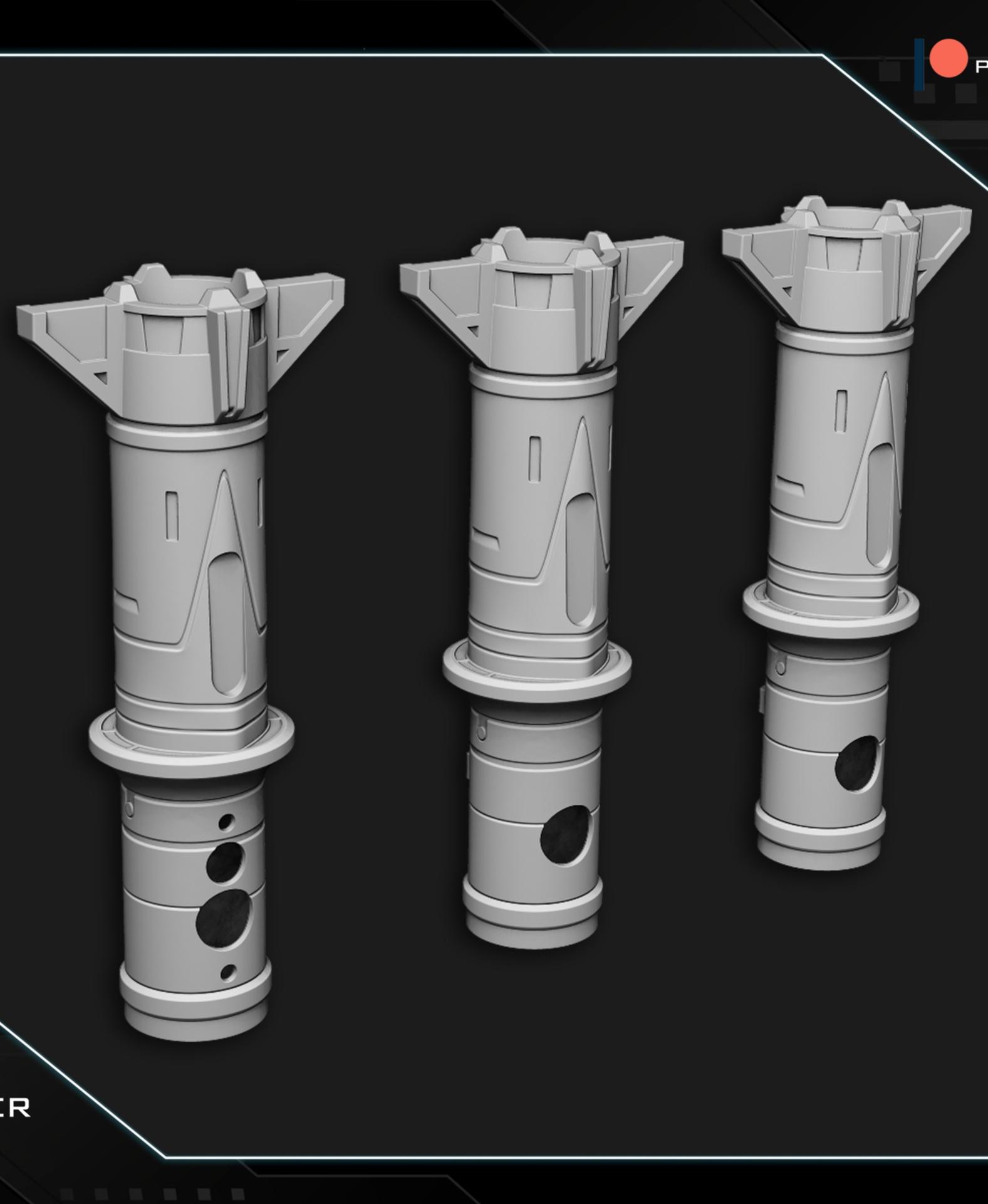 Baylan Skoll funtional lightsaber 3d model