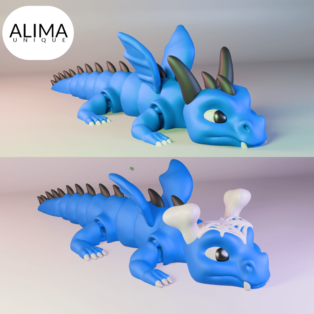 Dragon buddies with - without halloween mood 3d model