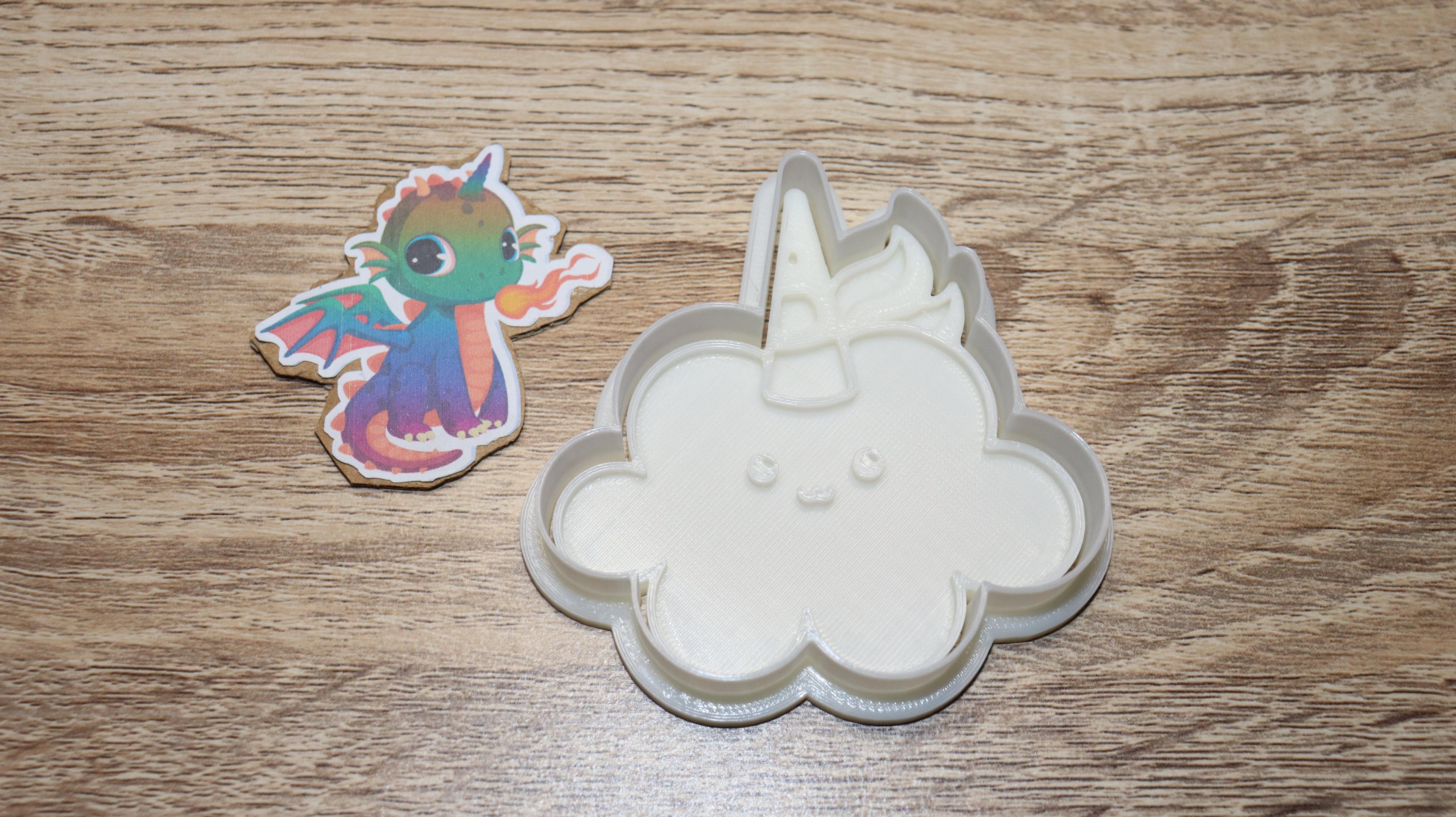 cookie cutter unicorn cloud 3d model