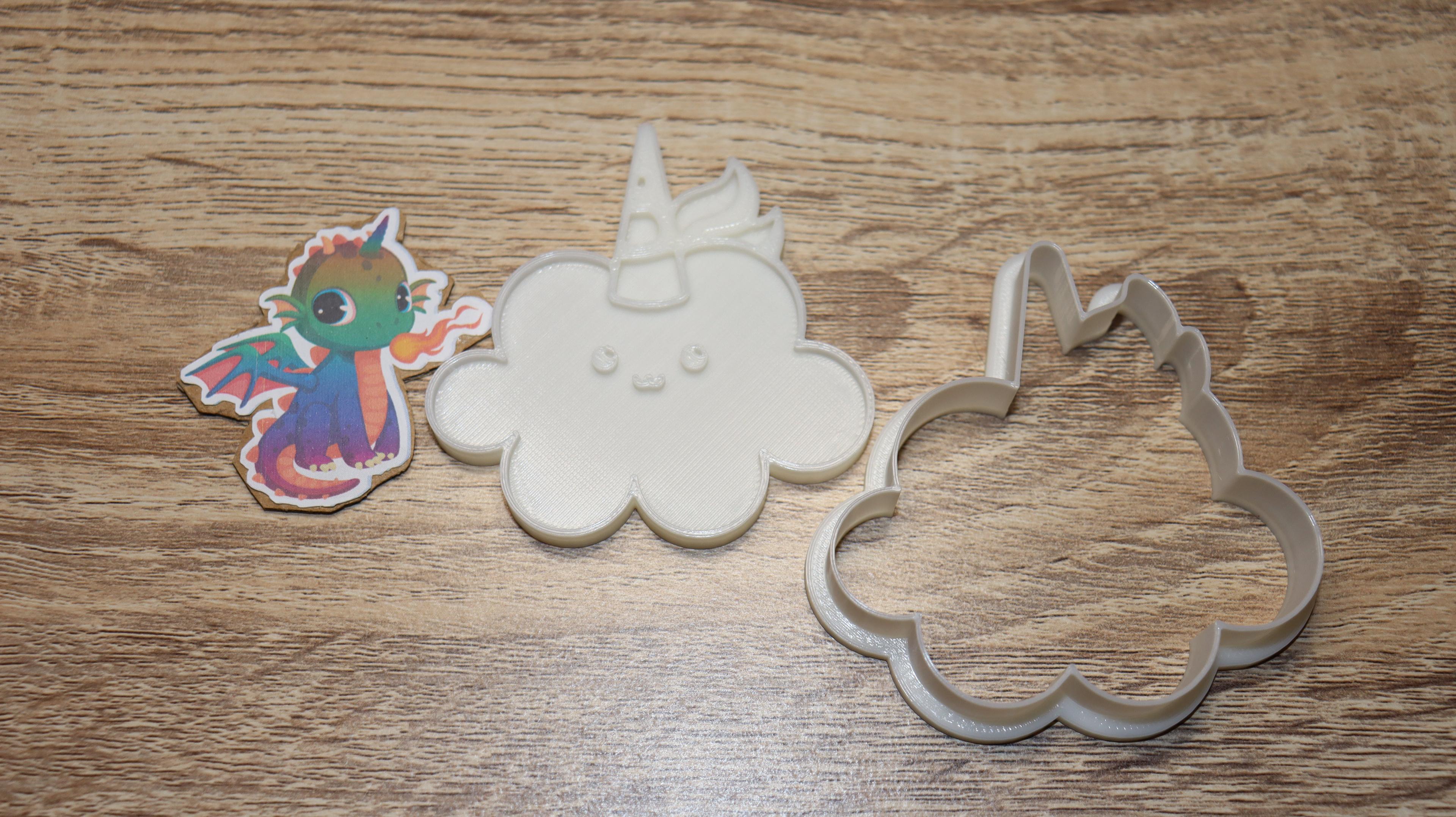 cookie cutter unicorn cloud 3d model