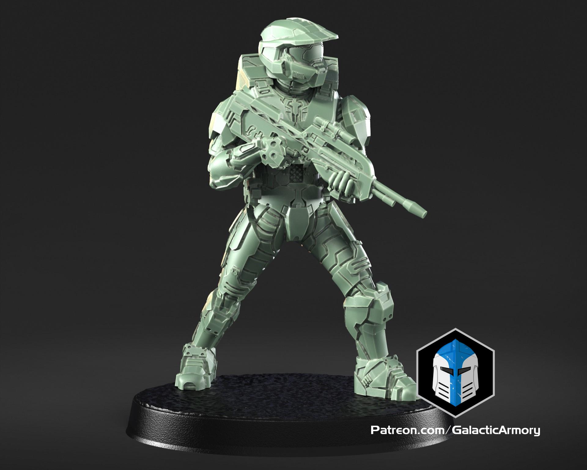 1:48 Scale Halo 3 Master Chief Miniatures - 3D Print Files 3d model