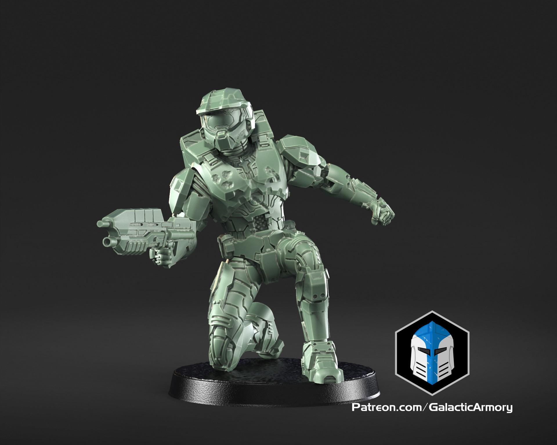 1:48 Scale Halo 3 Master Chief Miniatures - 3D Print Files 3d model