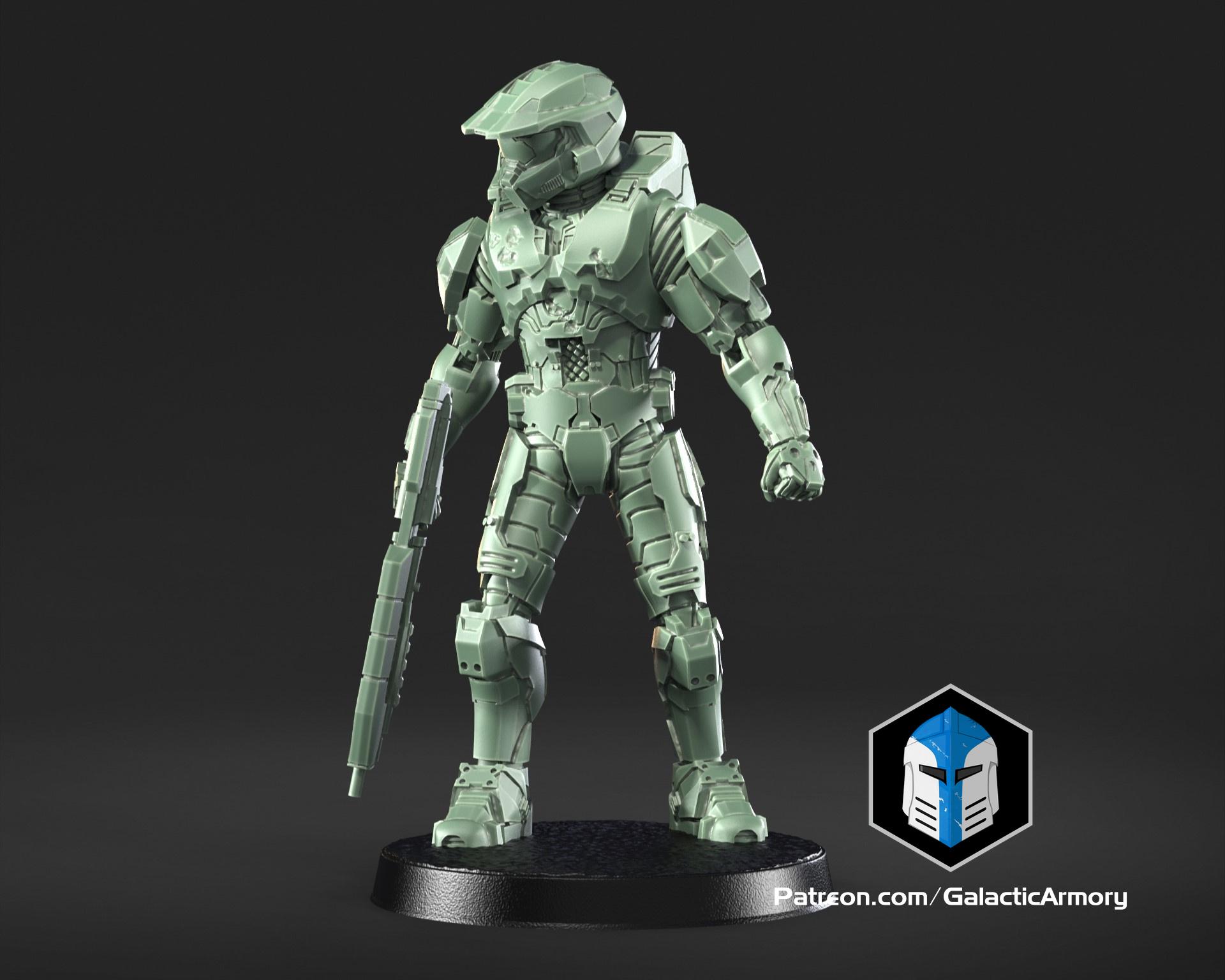 1:48 Scale Halo 3 Master Chief Miniatures - 3D Print Files 3d model