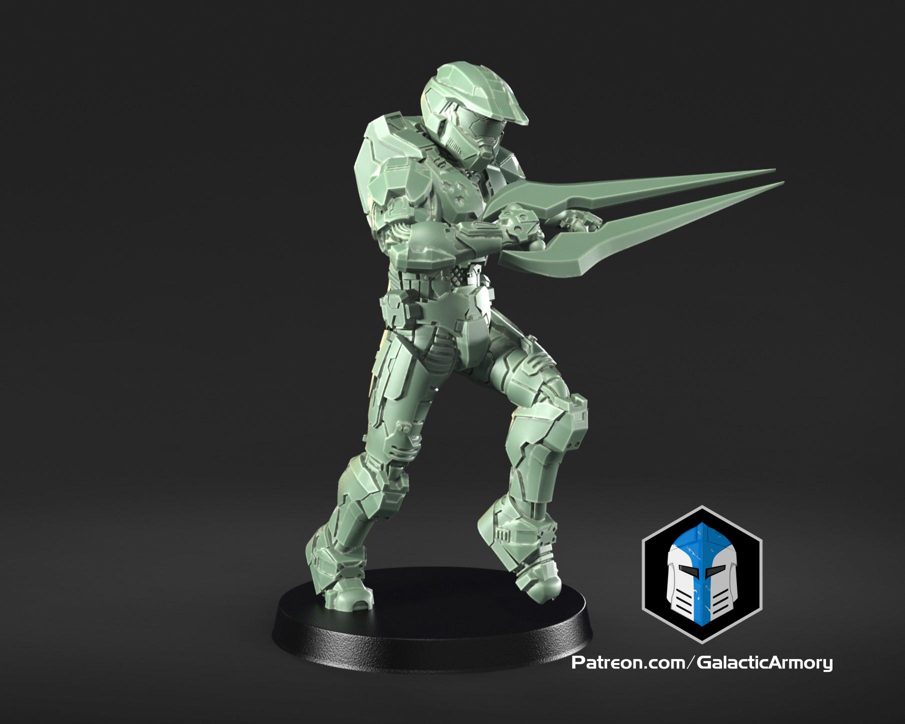 1:48 Scale Halo 3 Master Chief Miniatures - 3D Print Files 3d model