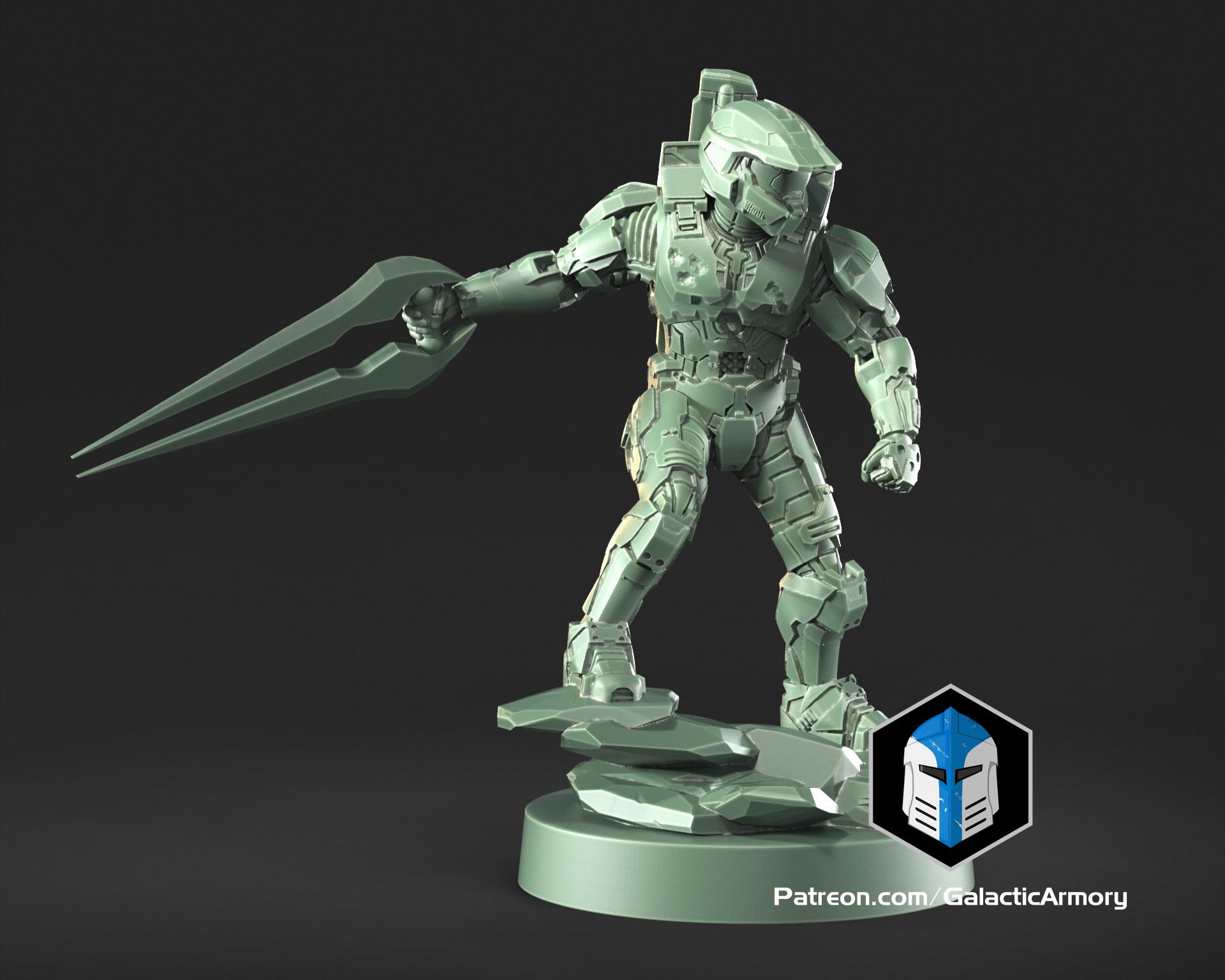 1:48 Scale Halo 3 Master Chief Miniatures - 3D Print Files 3d model