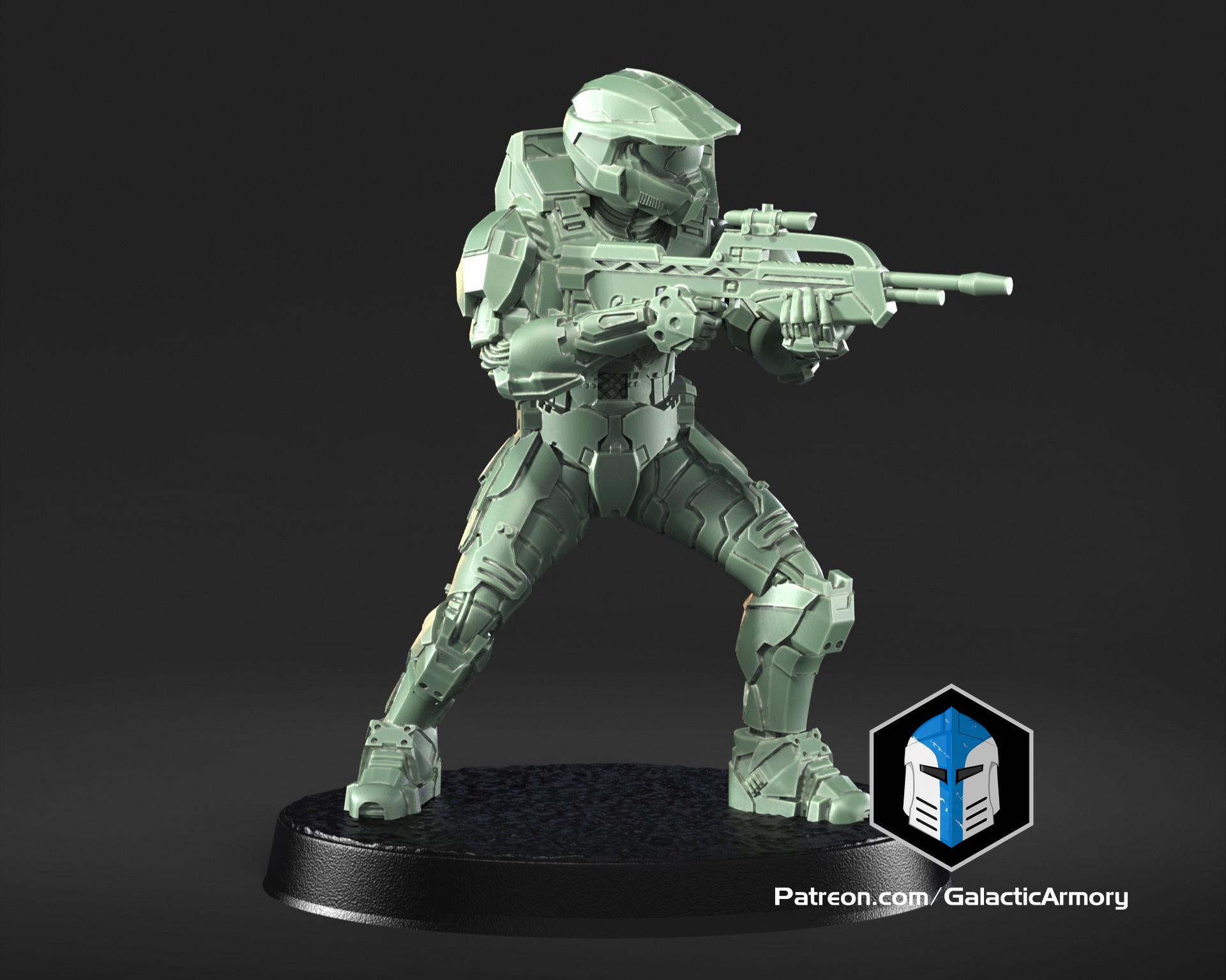 1:48 Scale Halo 3 Master Chief Miniatures - 3D Print Files 3d model